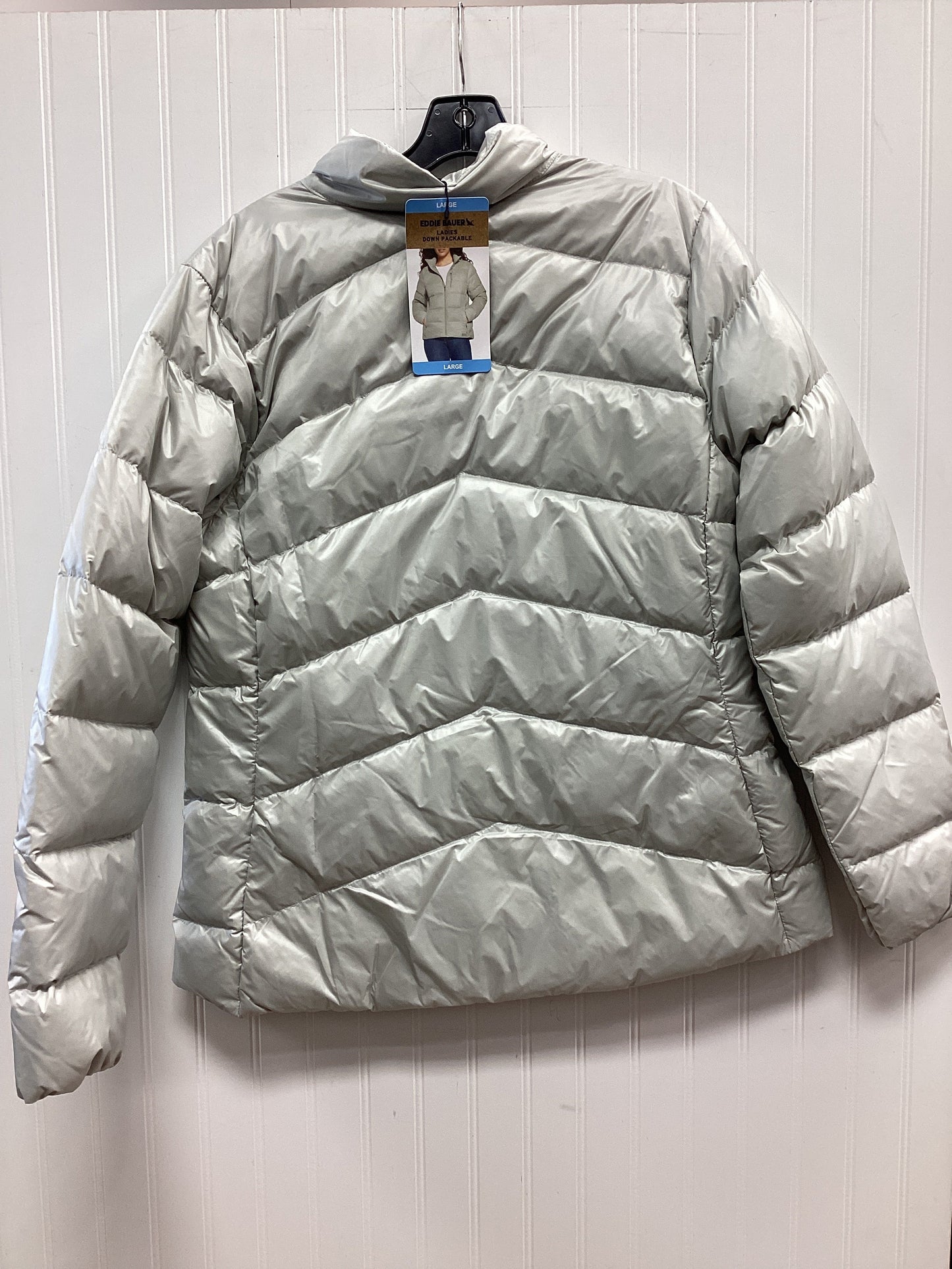 Coat Puffer & Quilted By Eddie Bauer In Grey, Size:L