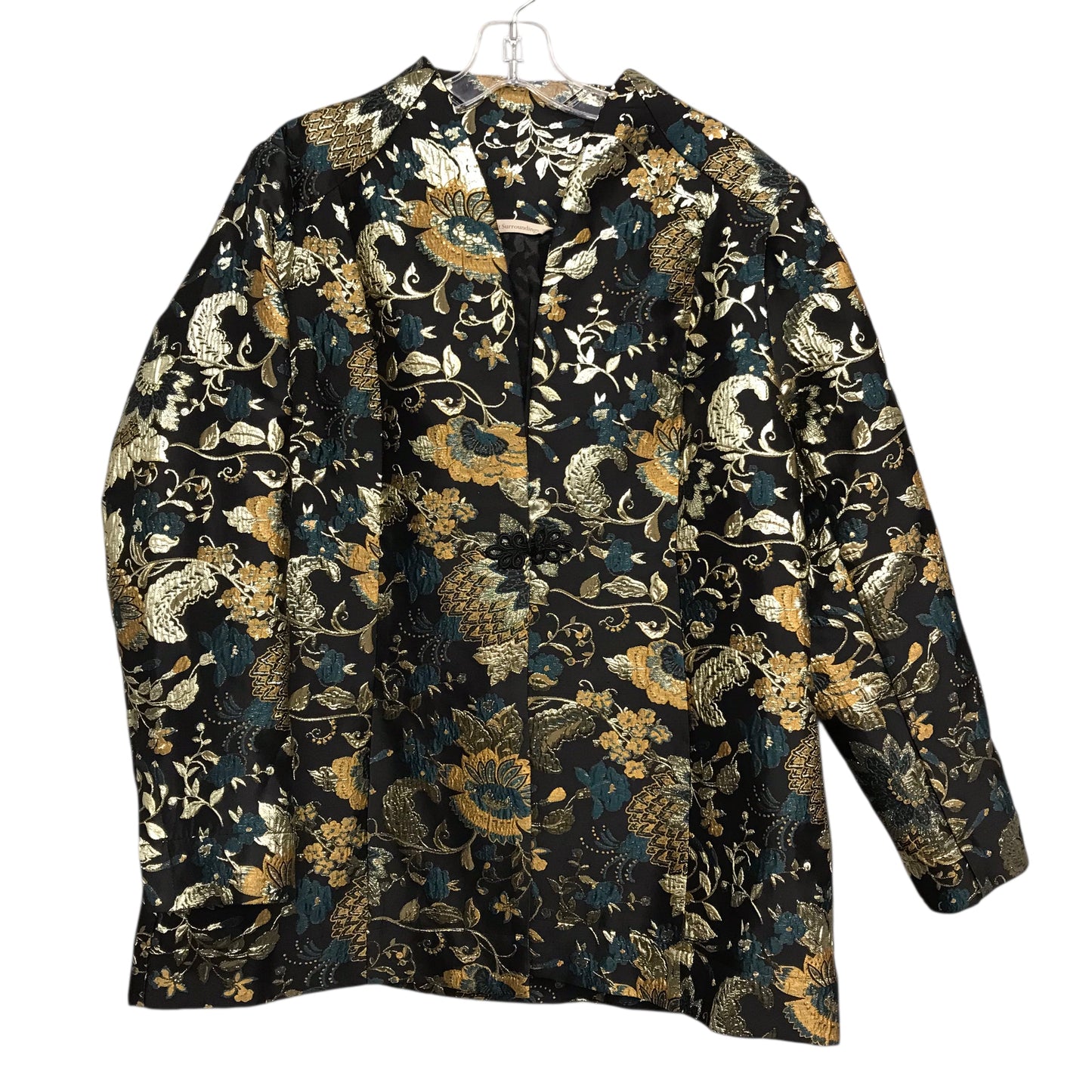 BLAZER by SOFT SURROUNDINGS in BLACK & GOLD, Size:L