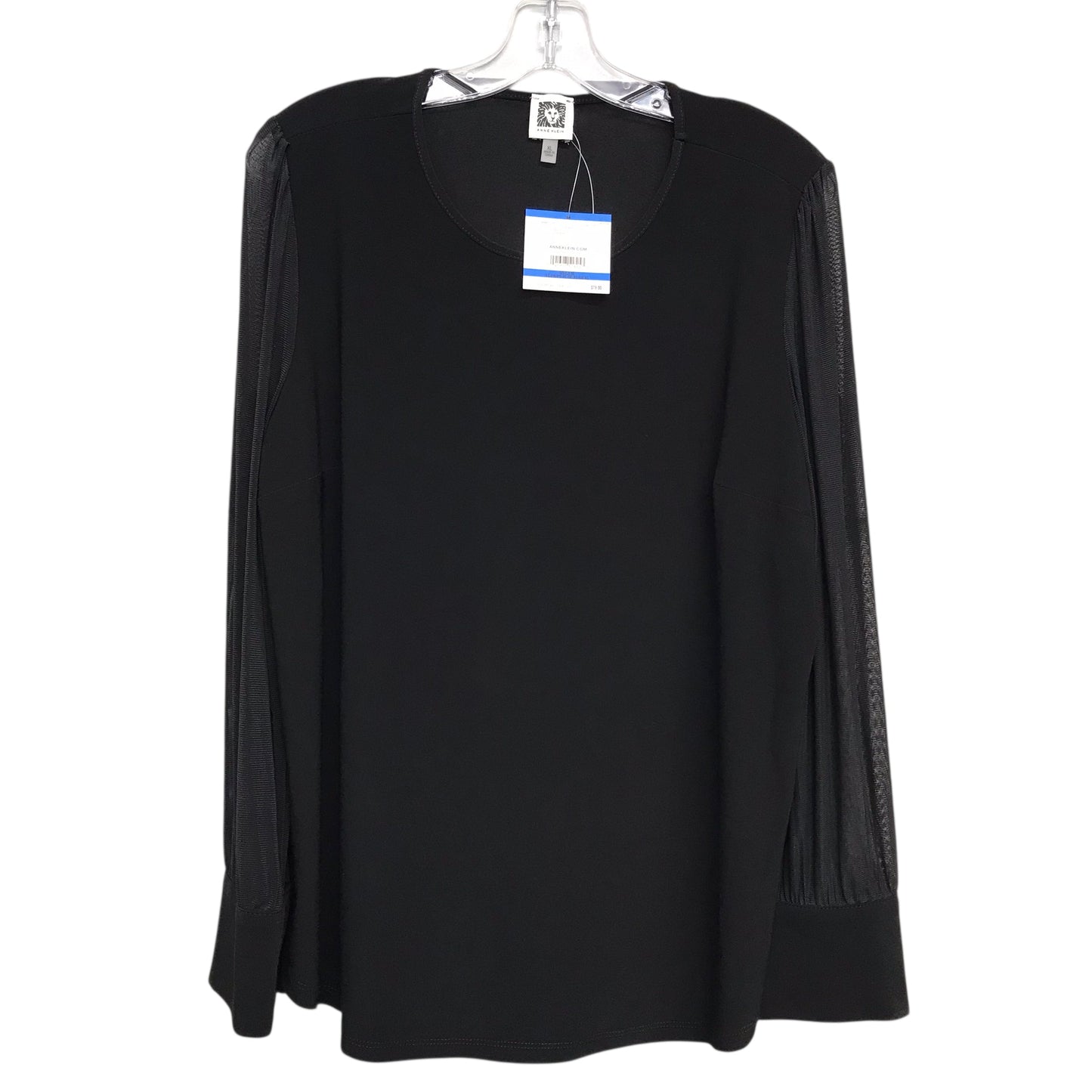 Top Ls By Anne Klein In Black, Size:Xl
