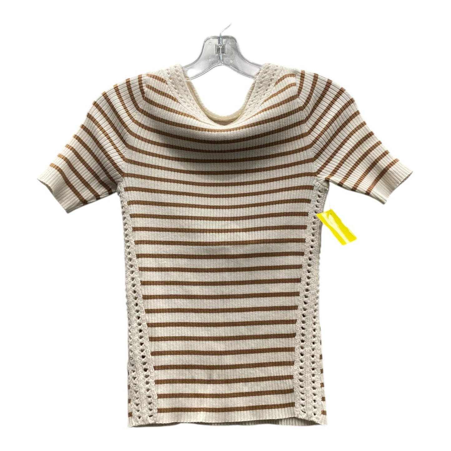 Top Ss By Loft In Cream & Tan, Size:S