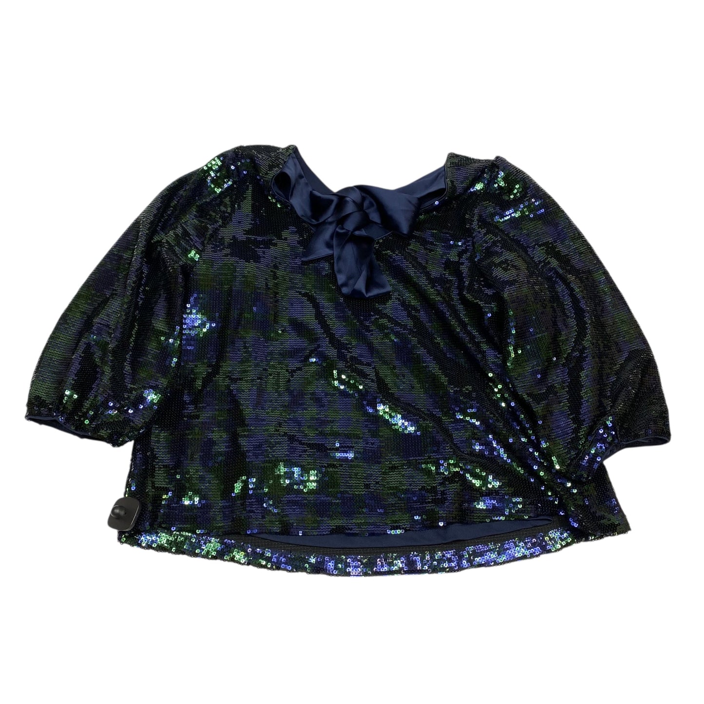 Blouse 3/4 Sleeve By Crown And Ivy In Blue & Green, Size:Xl