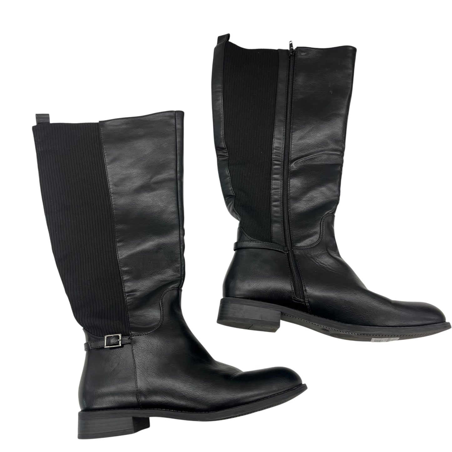 Boots Knee Flats By Clothes Mentor In Black, Size:11