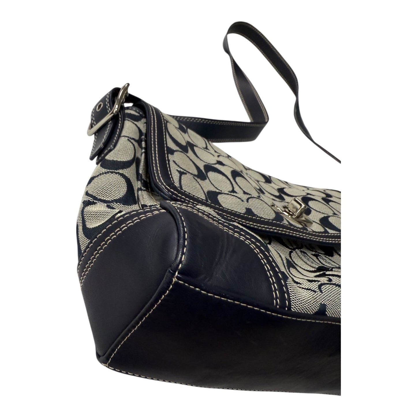 Crossbody Designer By Coach In Blue & Grey, Size:Medium