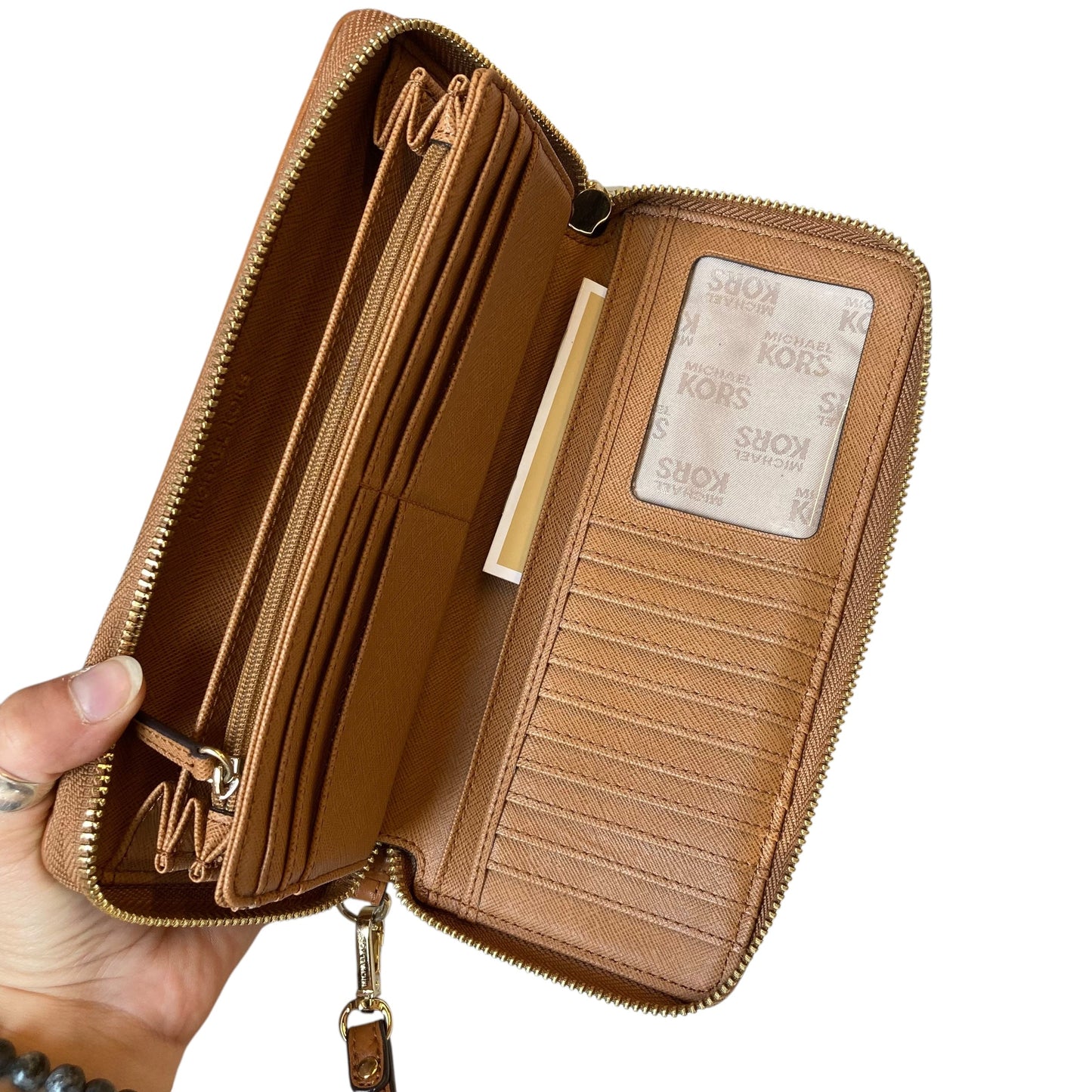 Wallet Designer By Michael Kors In Beige, Size:Large