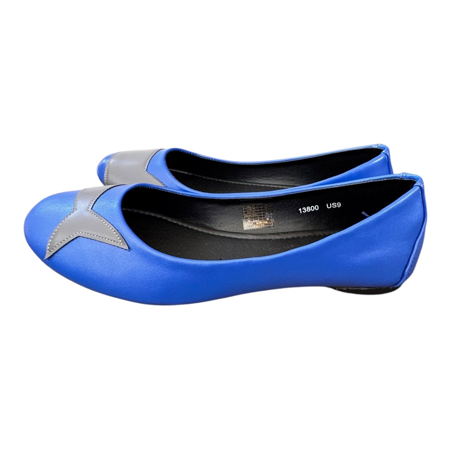 Shoes Flats By Cmc In Blue & Grey, Size:9