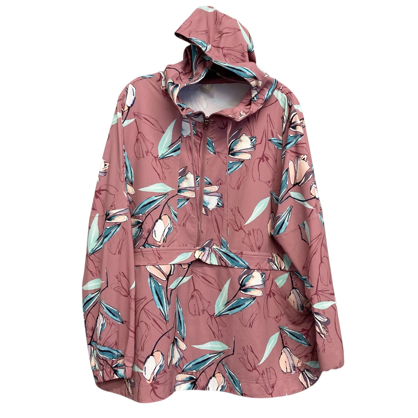 Athletic Top Ls Hoodie By Calia In Pink, Size:1X