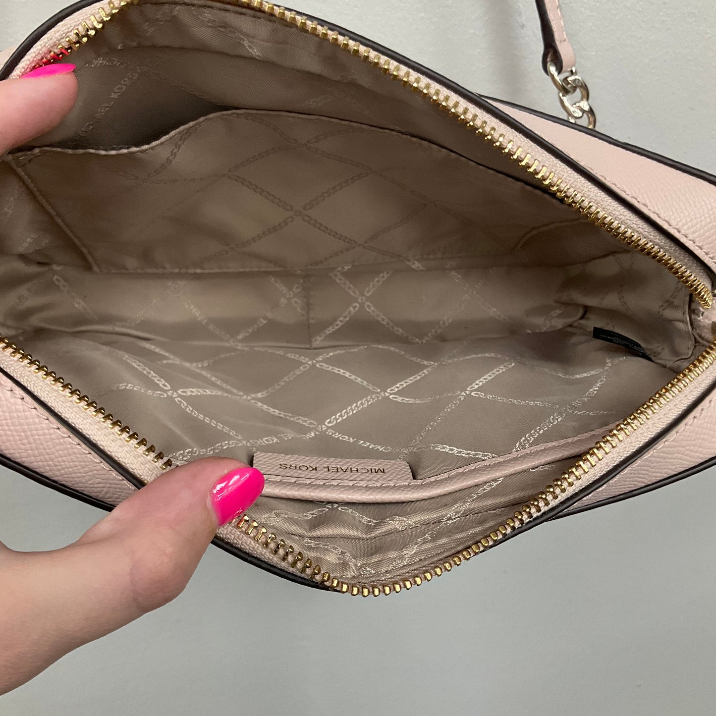 Crossbody Designer By Michael Kors In Rose Gold, Size:Medium