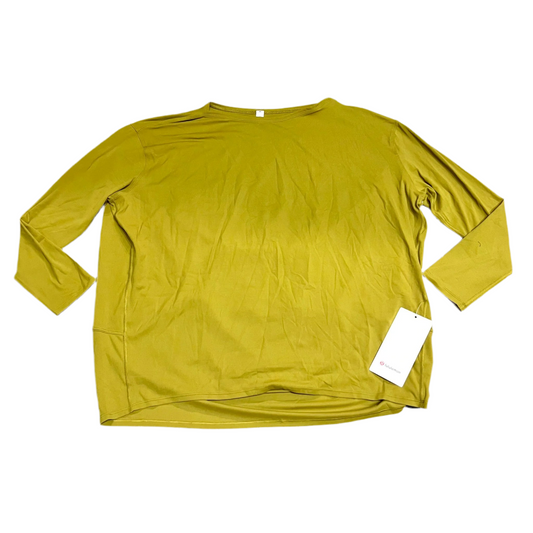 Athletic Top Long Sleeve Crewneck By Lululemon In Chartreuse, Size: M