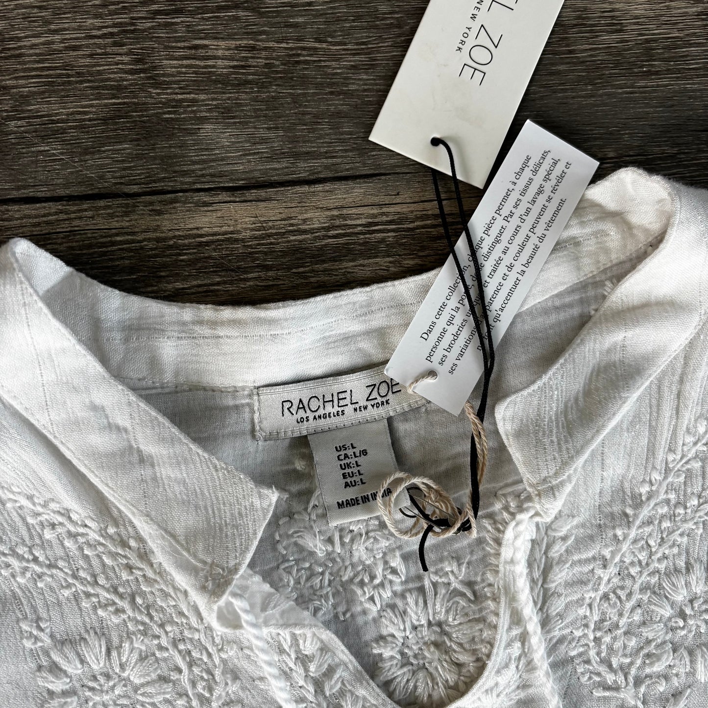 Top Long Sleeve By Rachel Zoe In White, Size: L
