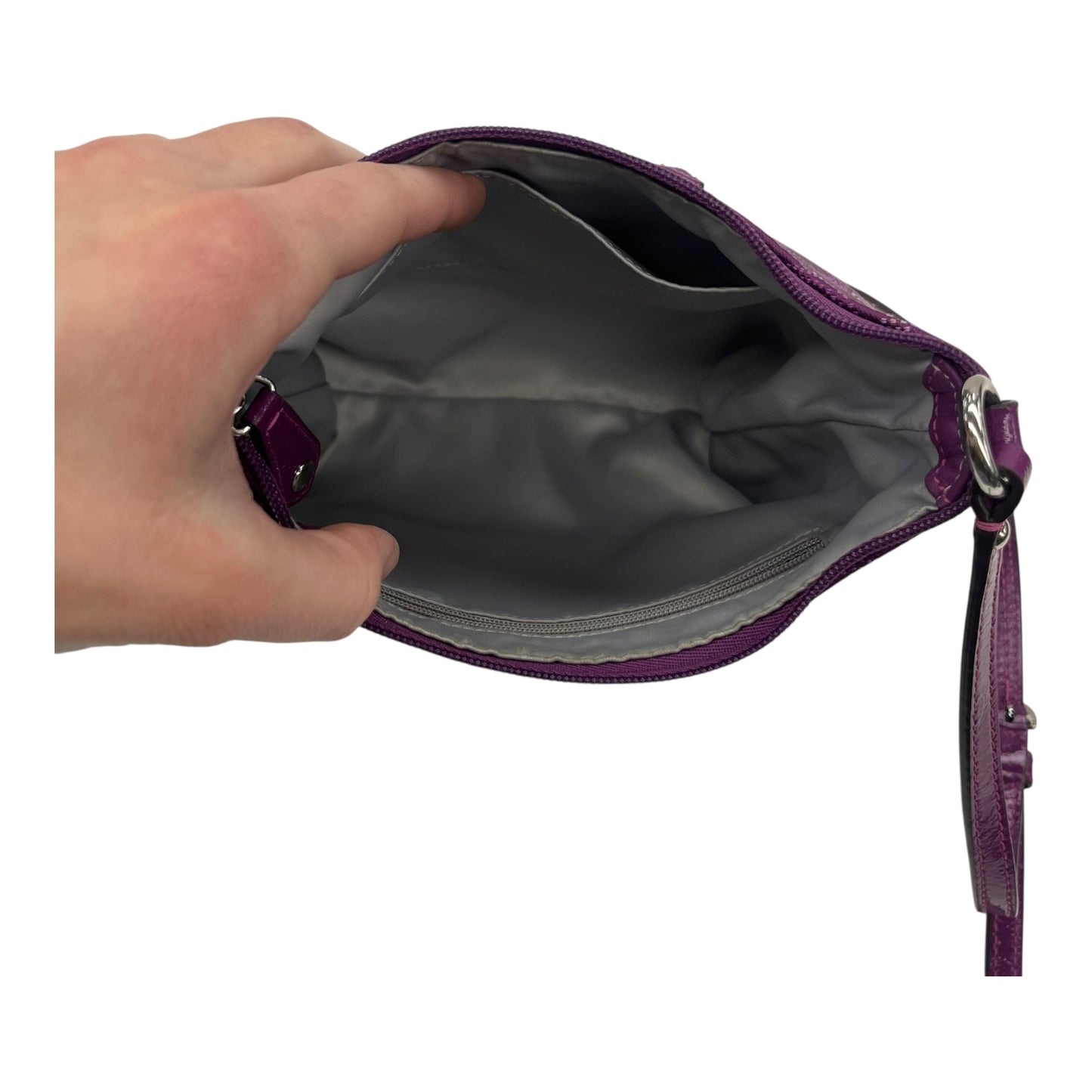Crossbody Designer By Coach In Purple, Size:Small