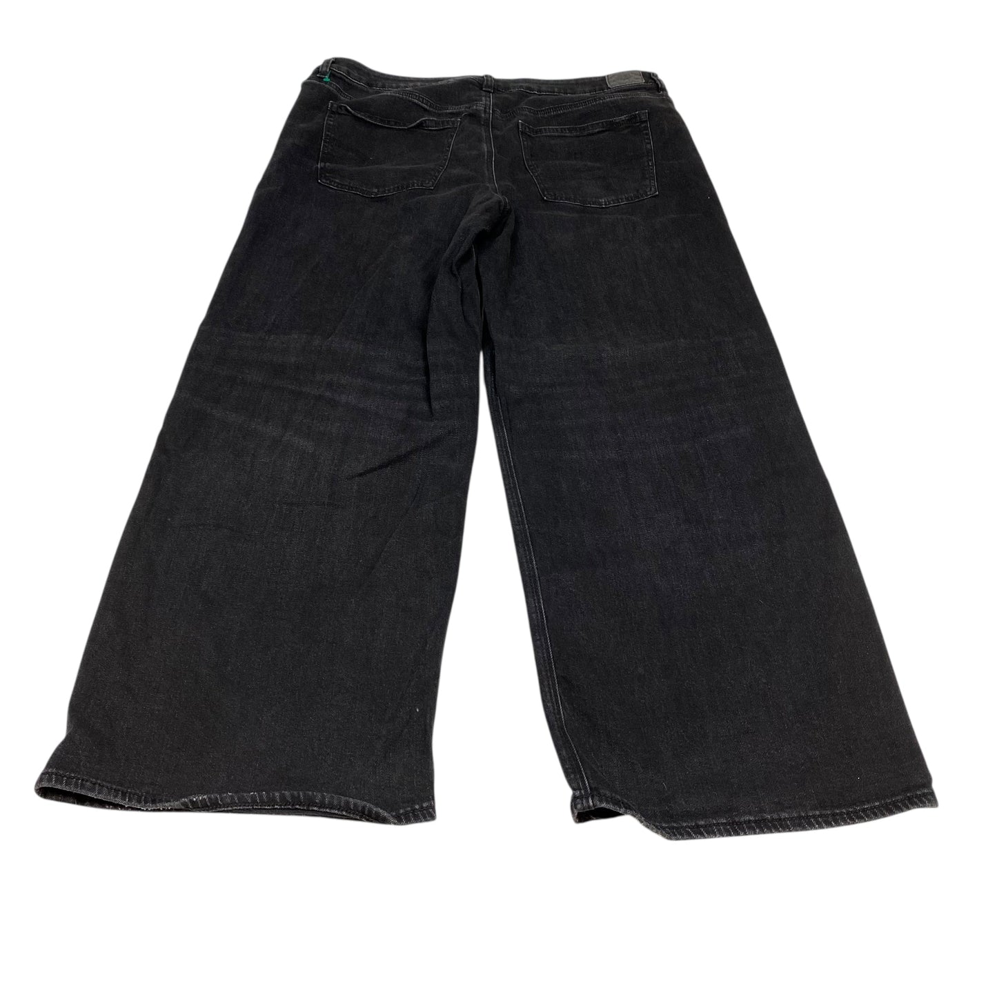 Jeans Wide Leg By American Eagle In Black Denim, Size:16