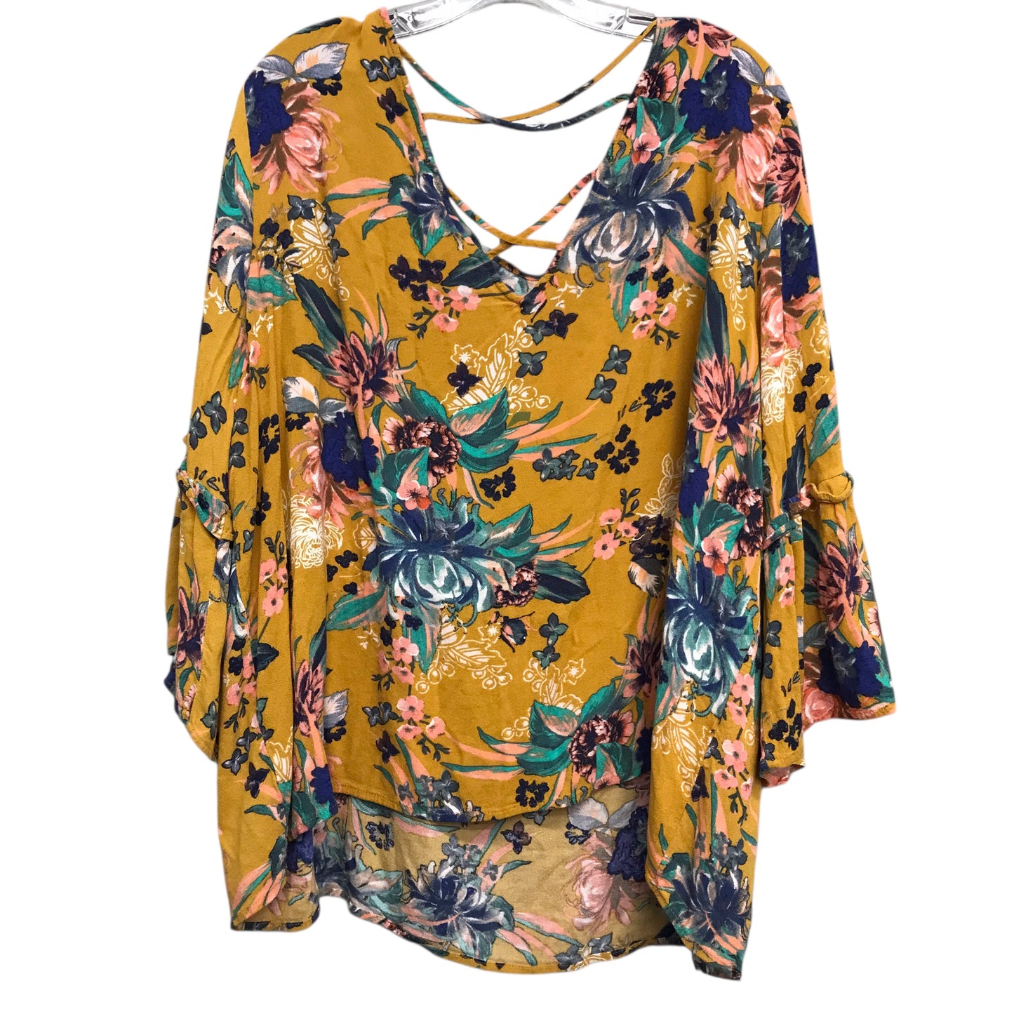 Top 3/4 Sleeve By Ava & Viv In Floral Print, Size:4X
