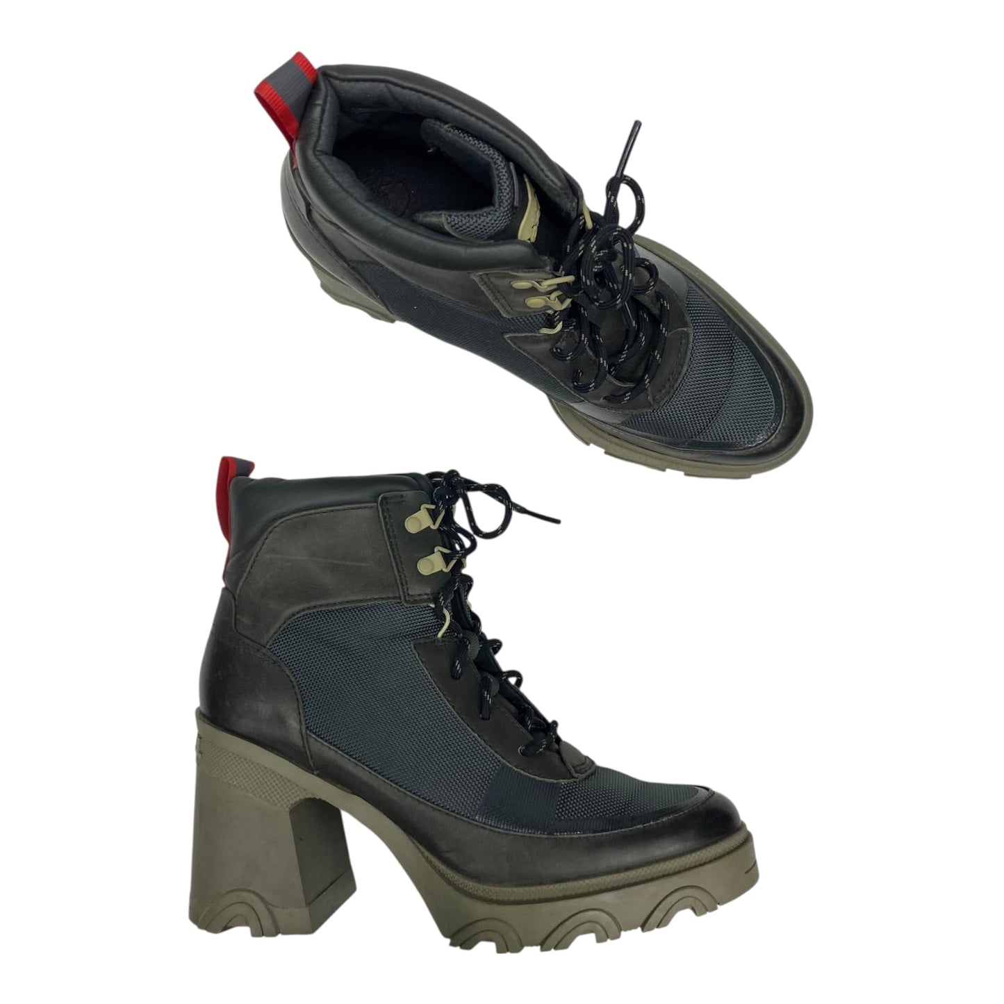 Boots Ankle Heels By Sorel In Green, Size:8.5