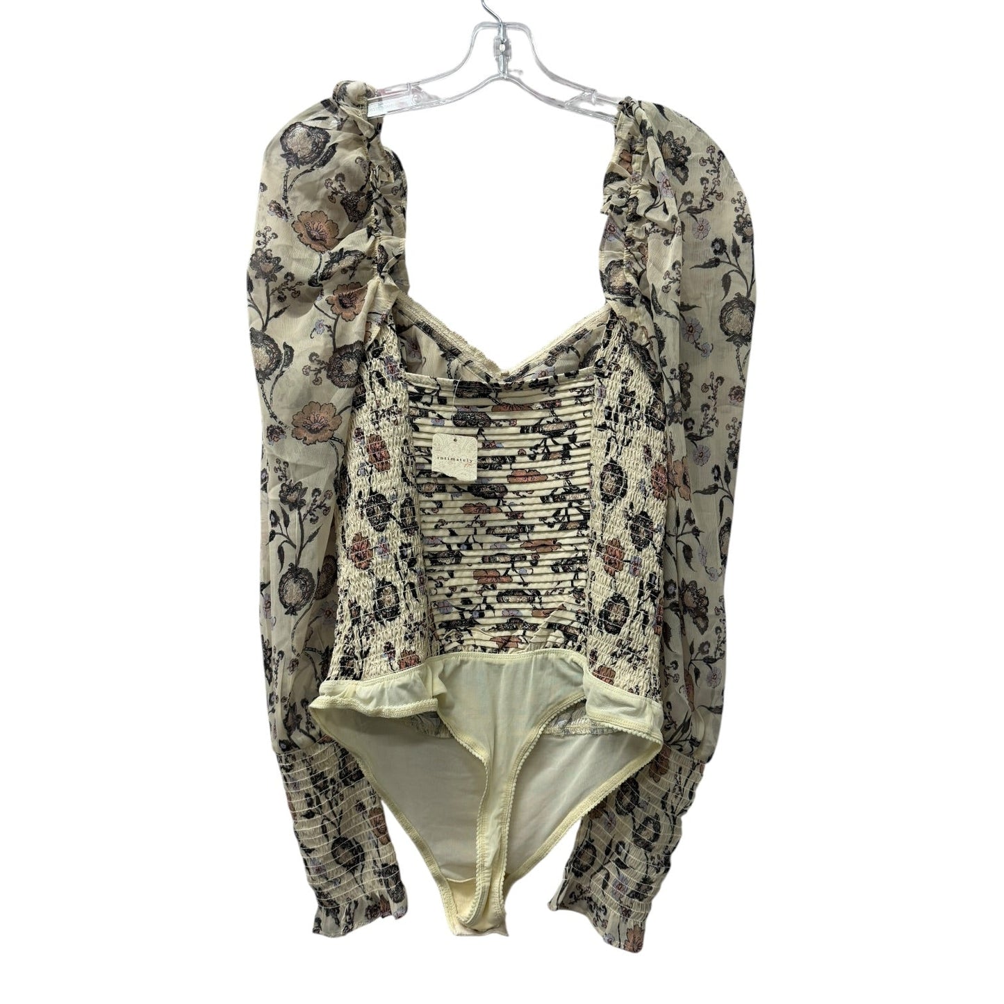 Bodysuit By Free People In Cream & Purple, Size:L