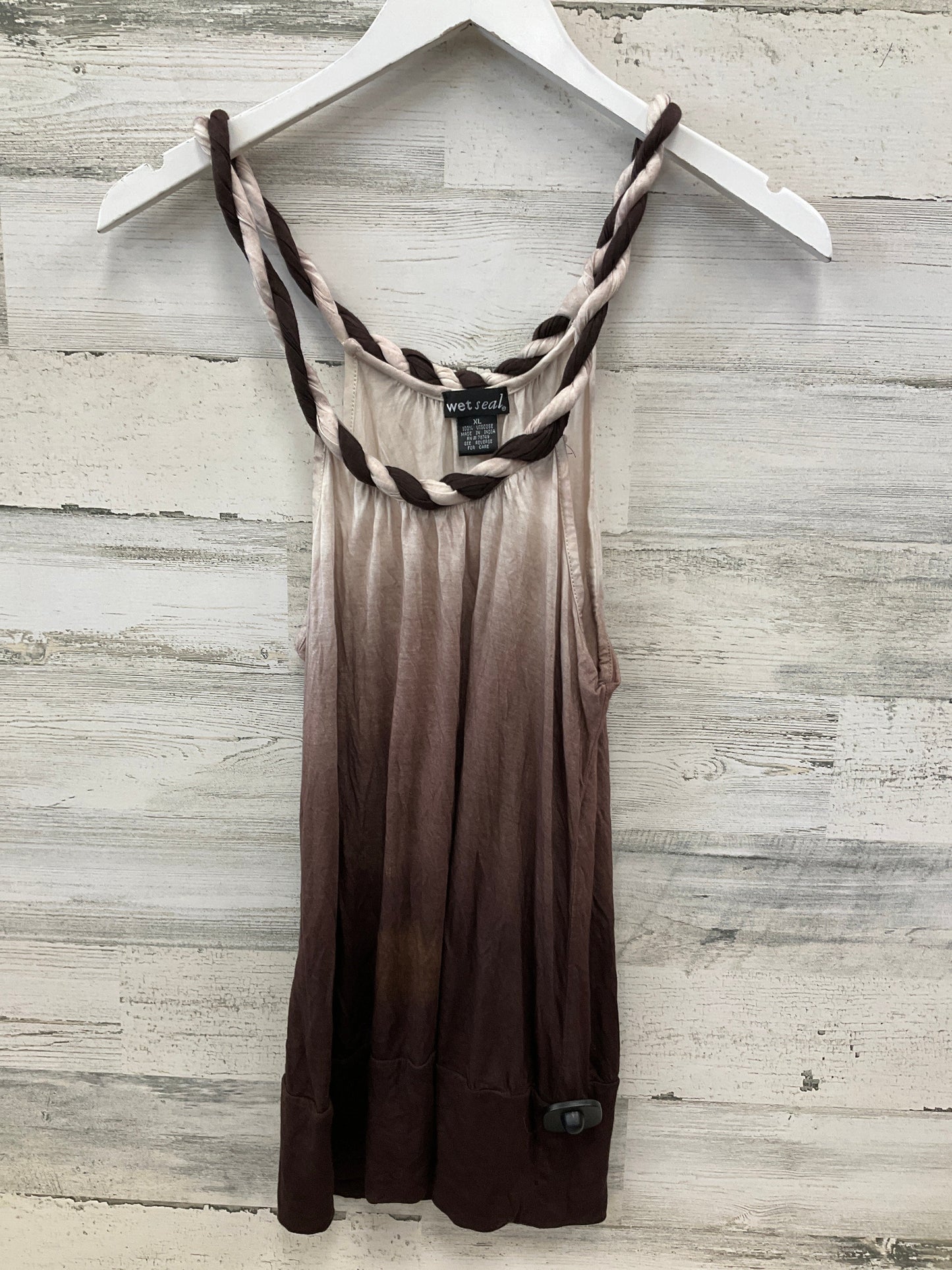 Tank Top By Wet Seal In Brown & Cream, Size:Xl