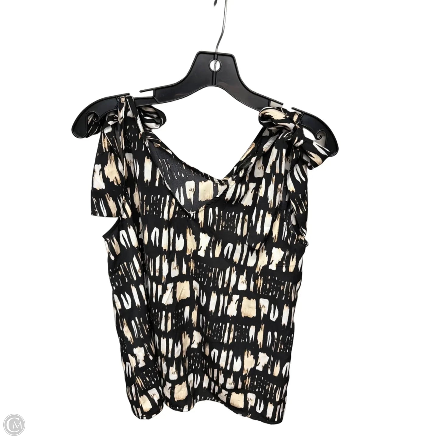 Top Sleeveless By Banana Republic In Black & Cream, Size: S