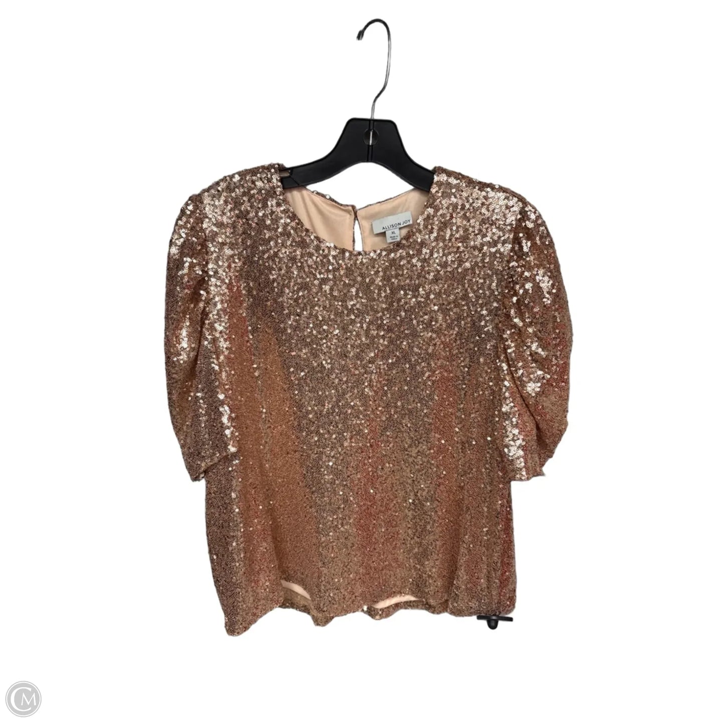 Top Short Sleeve By Allison Joy In Gold, Size: Xl
