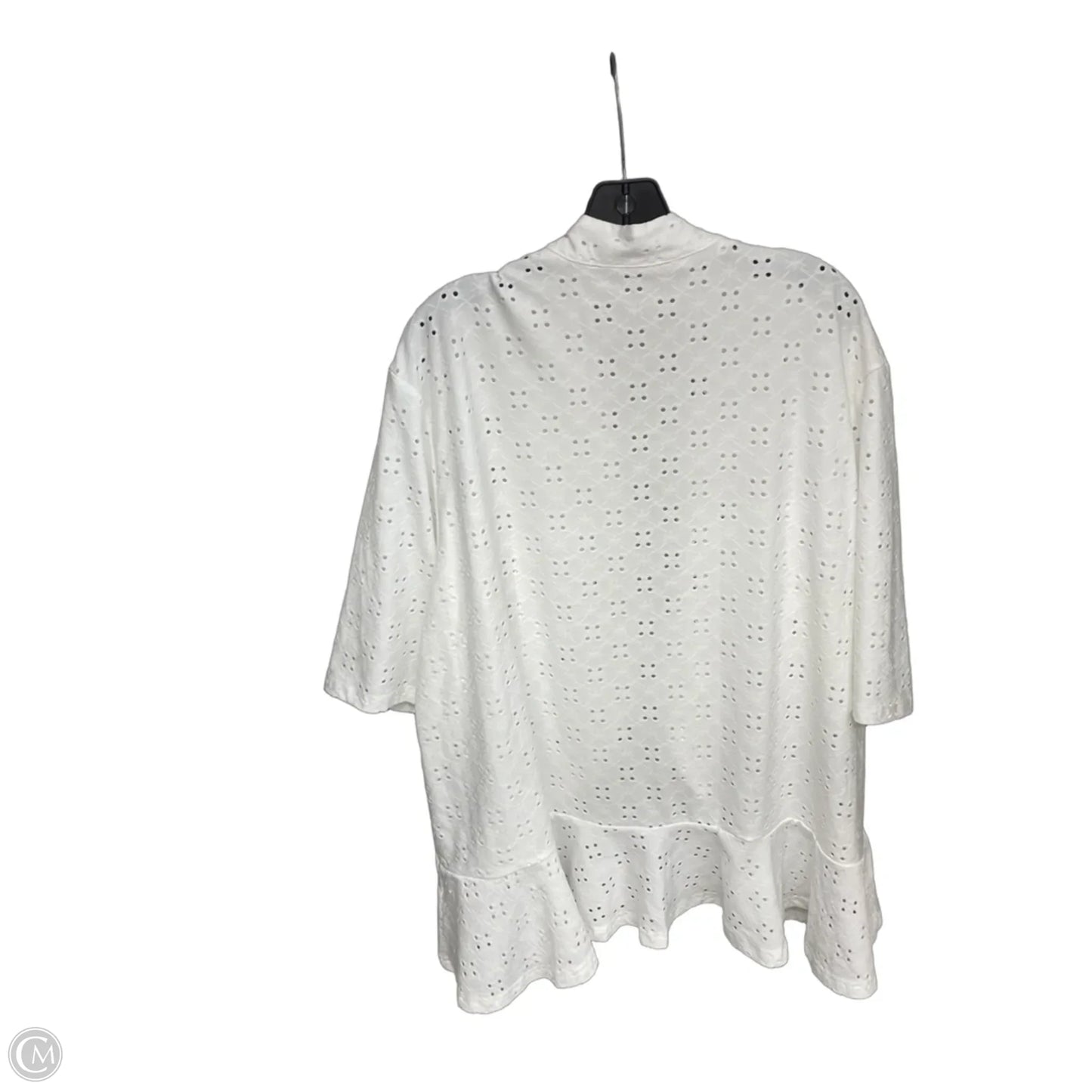 Cardigan By Clothes Mentor In White, Size: 2x
