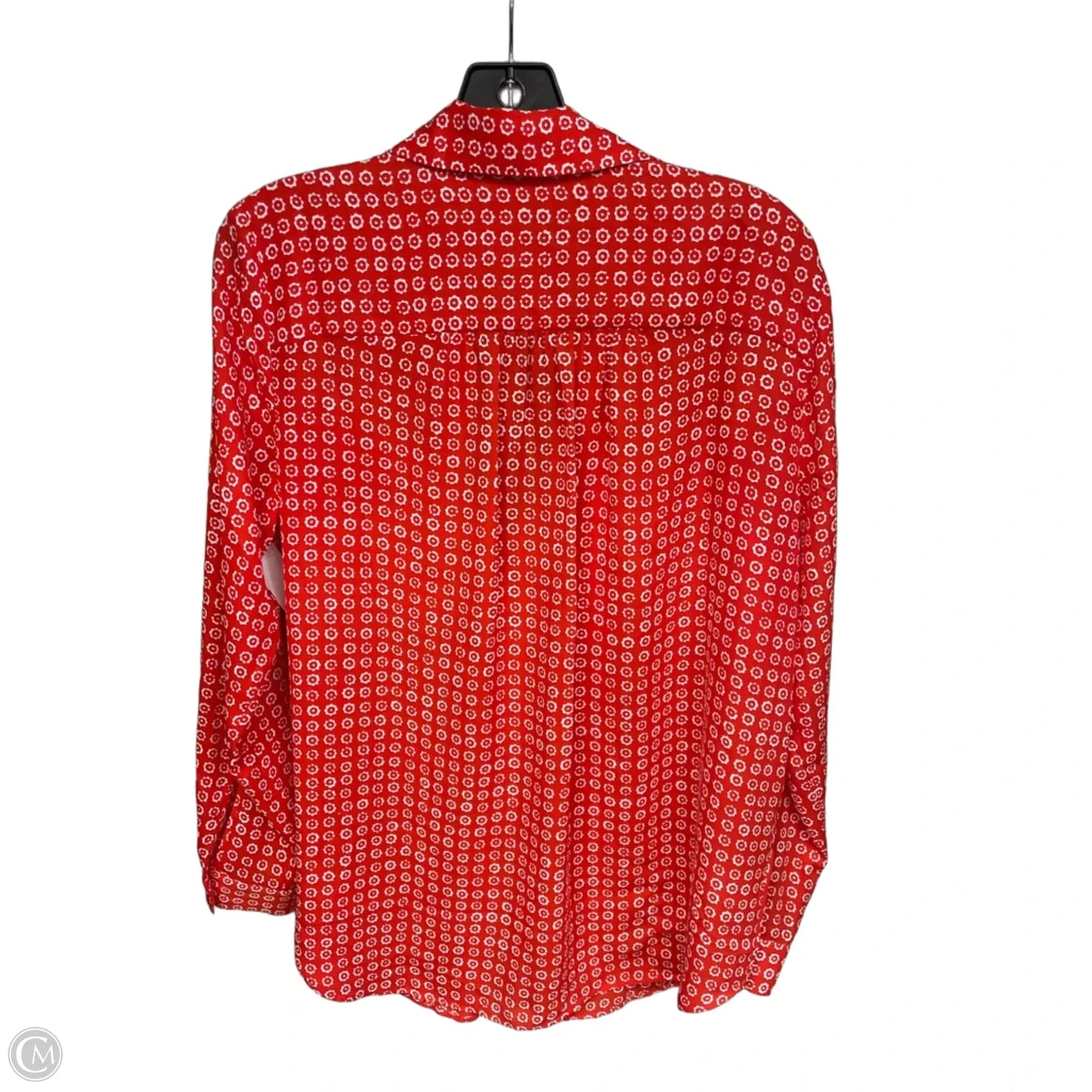 Top Long Sleeve By Ann Taylor In Red & White, Size: M