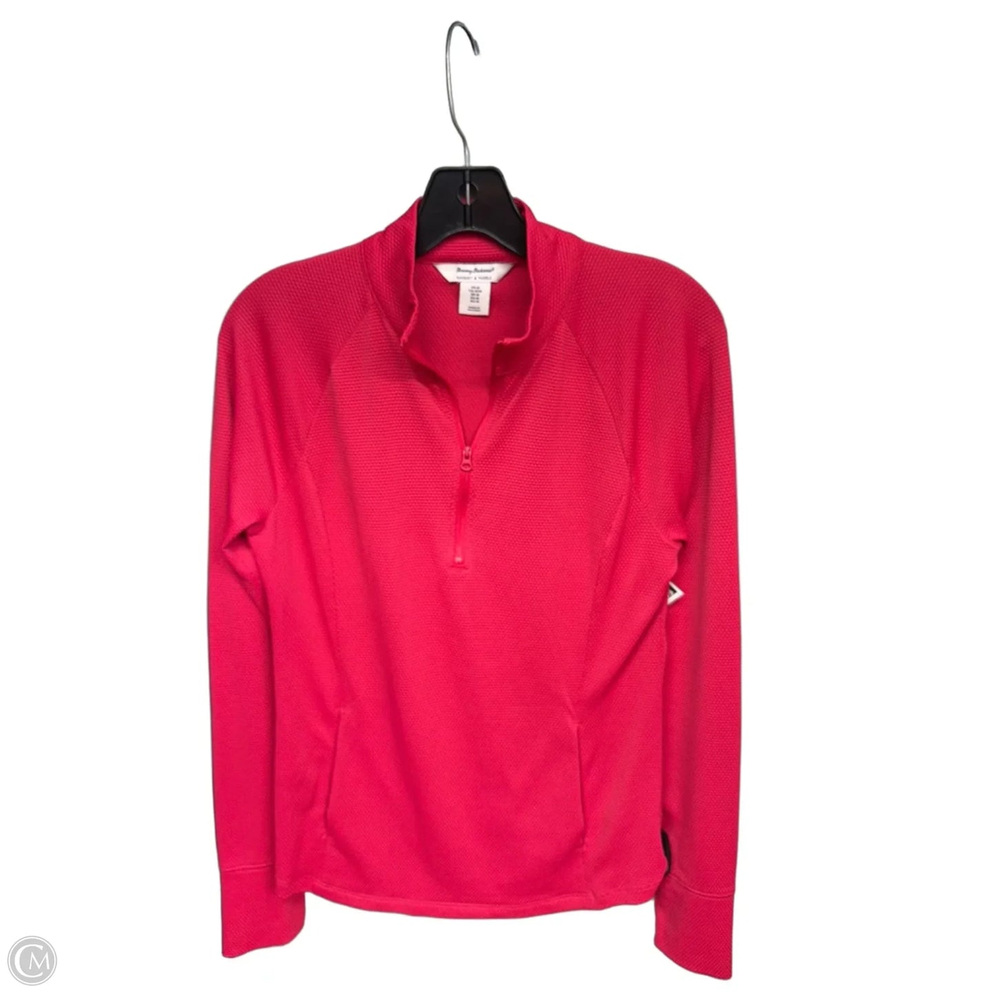Athletic Top Long Sleeve Collar By Tommy Bahama In Pink, Size: M