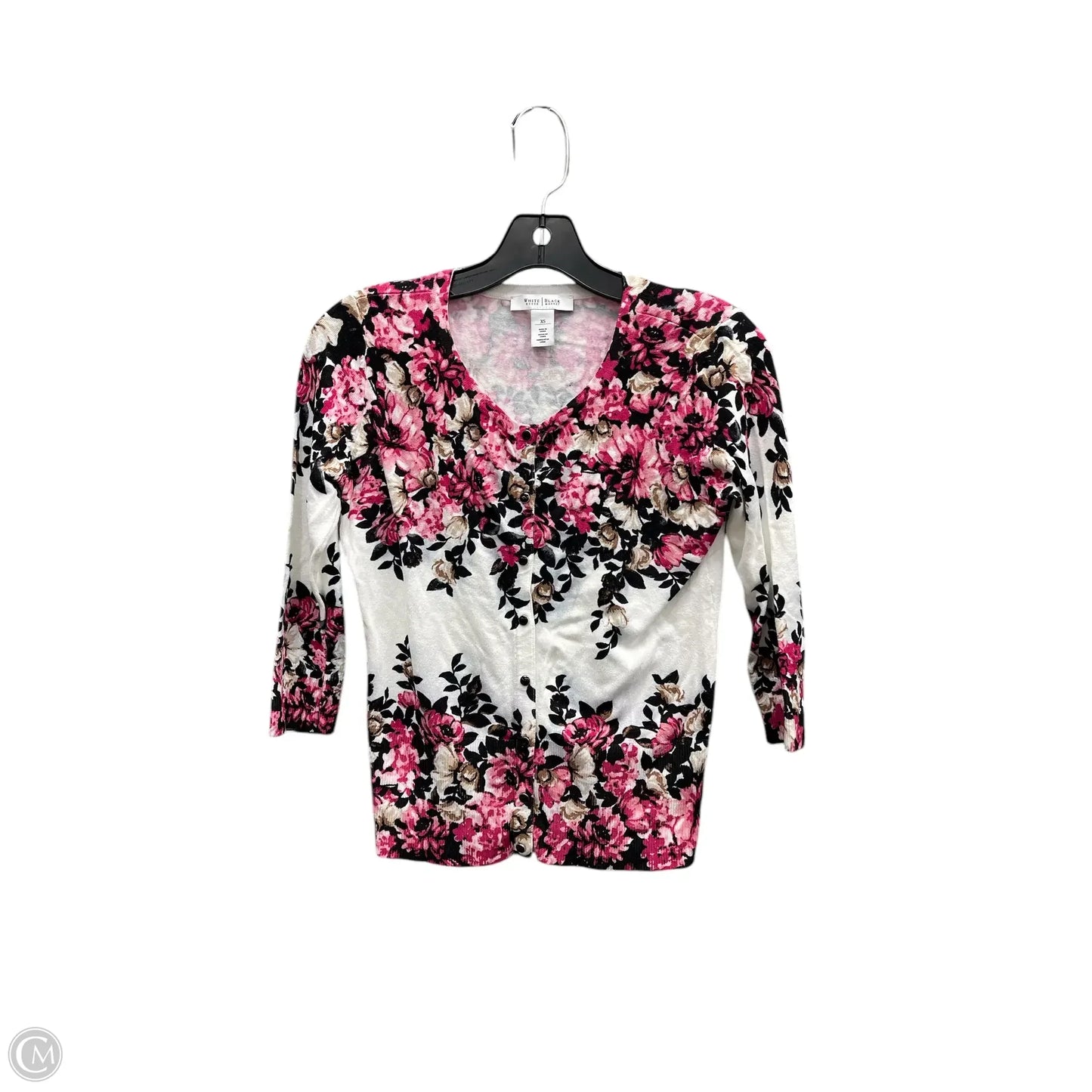 Cardigan By White House Black Market In Black & Pink, Size: Xs