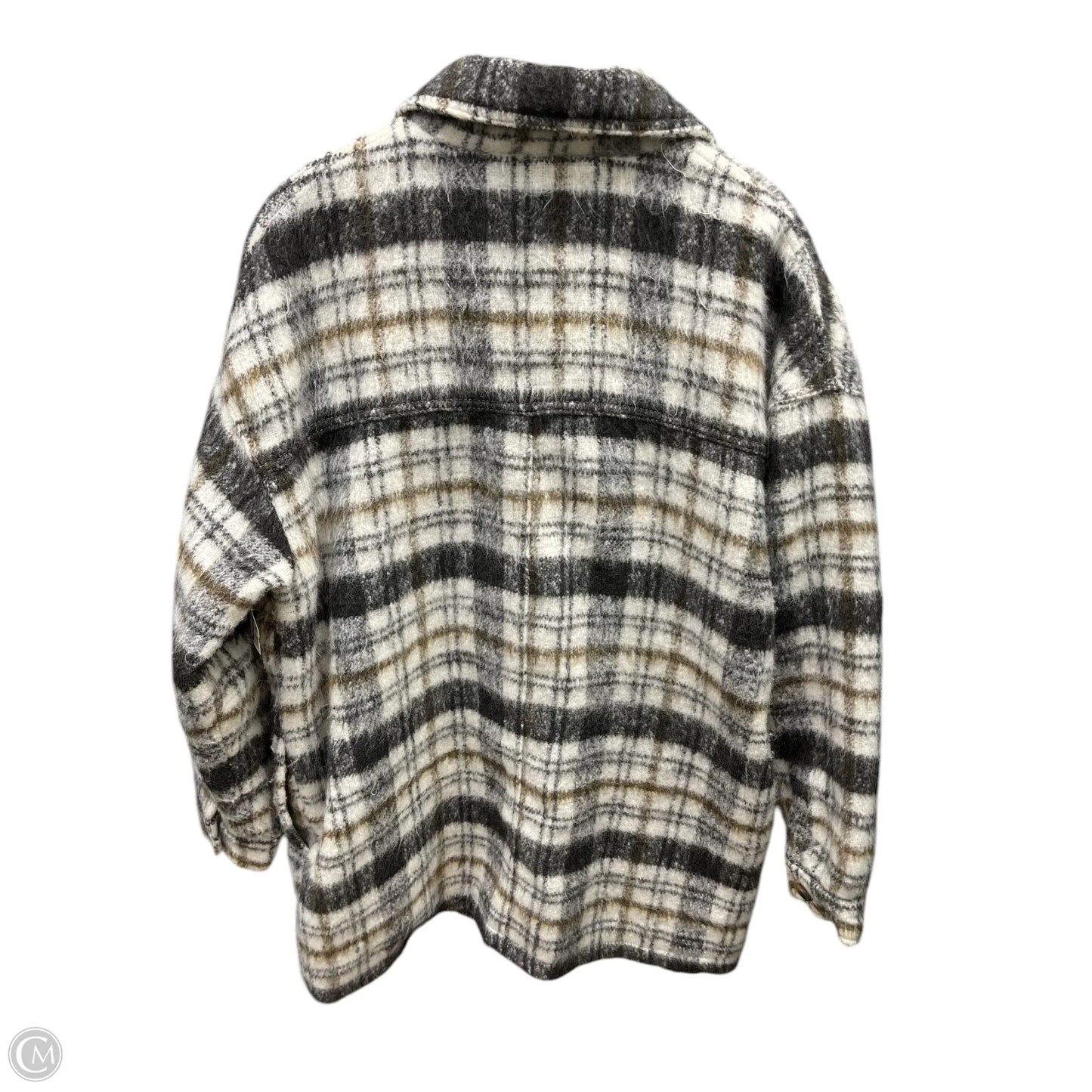 Jacket Faux Fur & Sherpa By Universal Thread In Plaid Pattern, Size: L