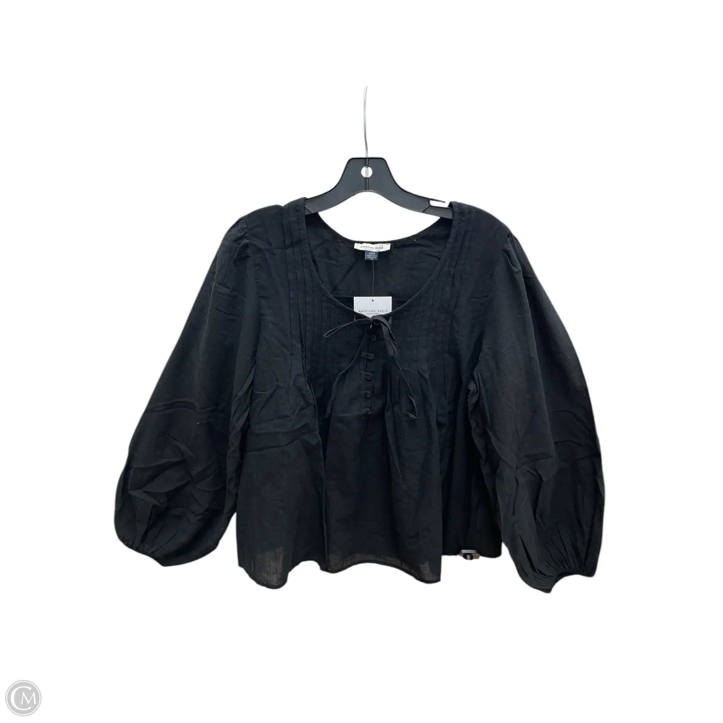 Top Long Sleeve By American Eagle In Black, Size: L