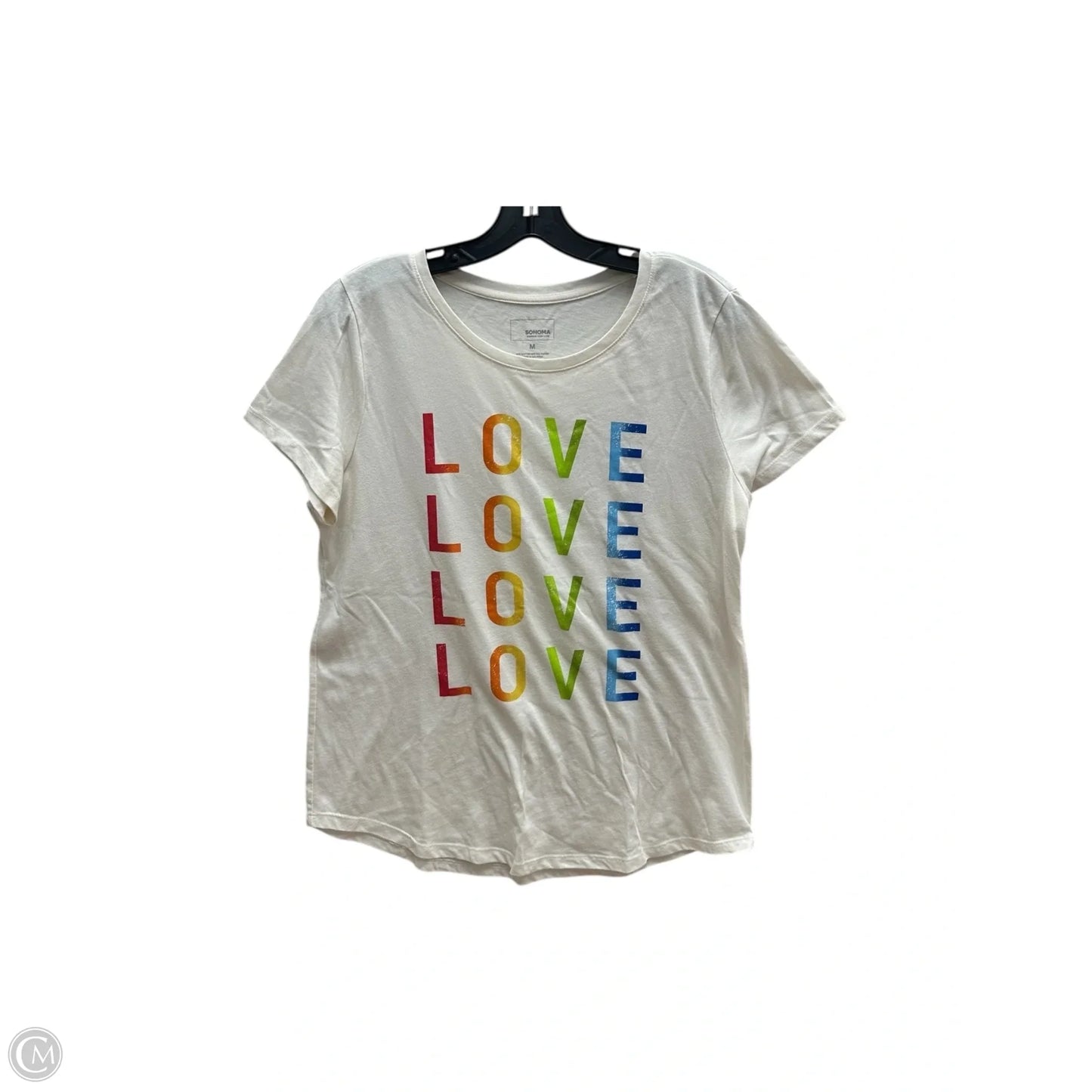 Top Short Sleeve By Sonoma In Cream, Size: M