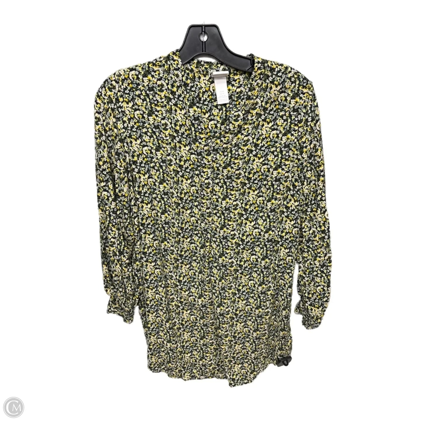 Top Long Sleeve By H&m In Green & Yellow, Size: Xs