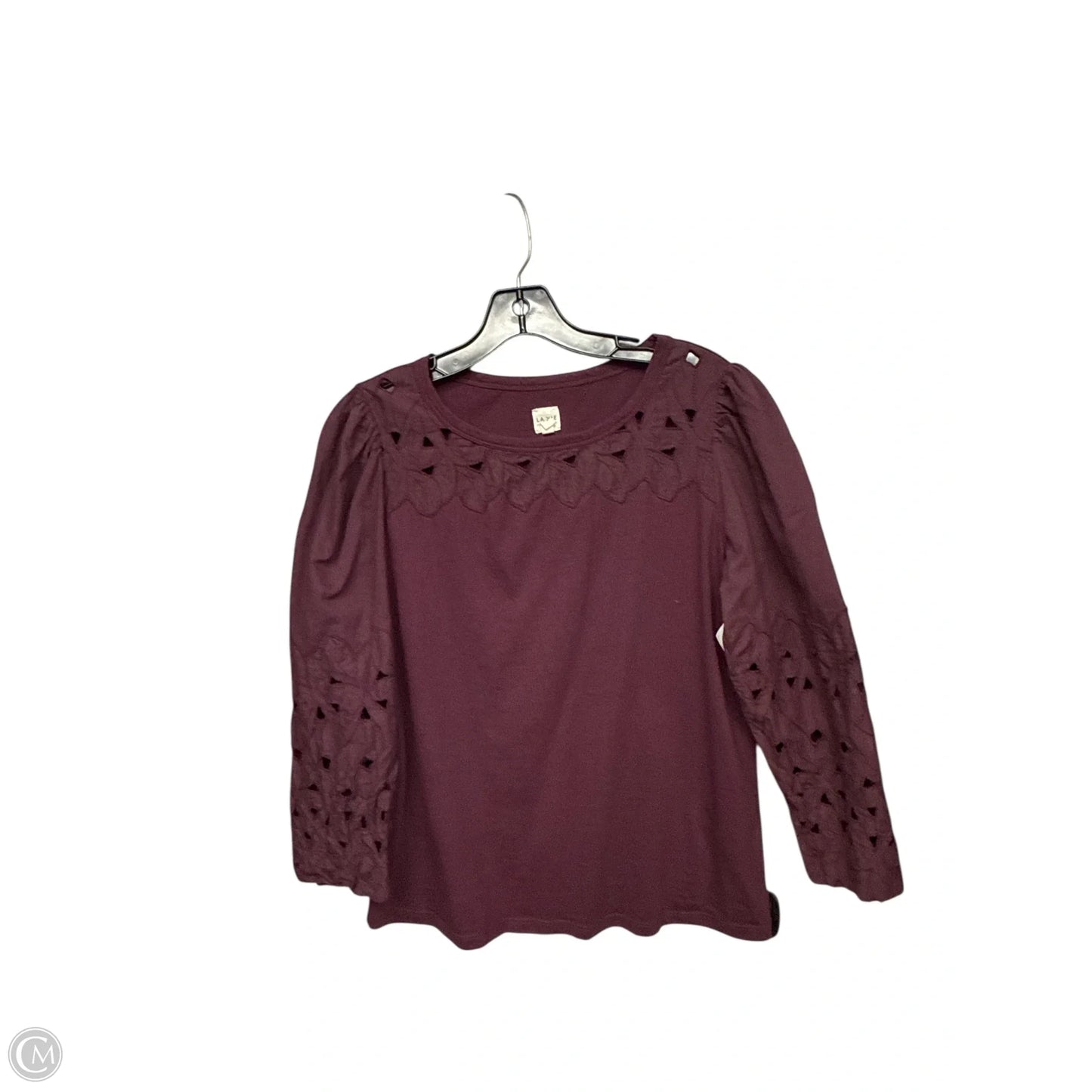 Top Long Sleeve By Rebecca Taylor In Purple, Size: L