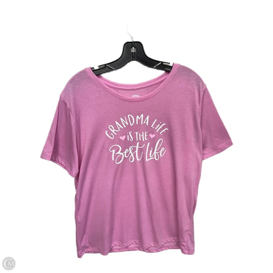 Top Short Sleeve Basic By Clothes Mentor In Pink, Size: 2x