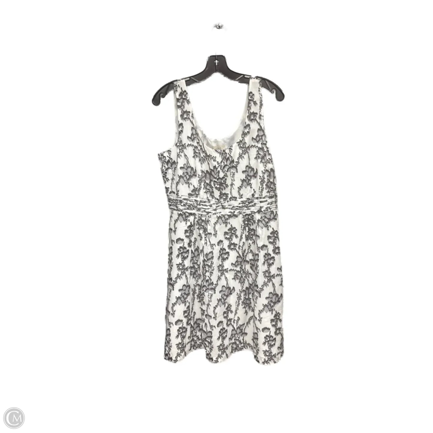 Dress Casual Midi By Loft In Grey & White, Size: Xl