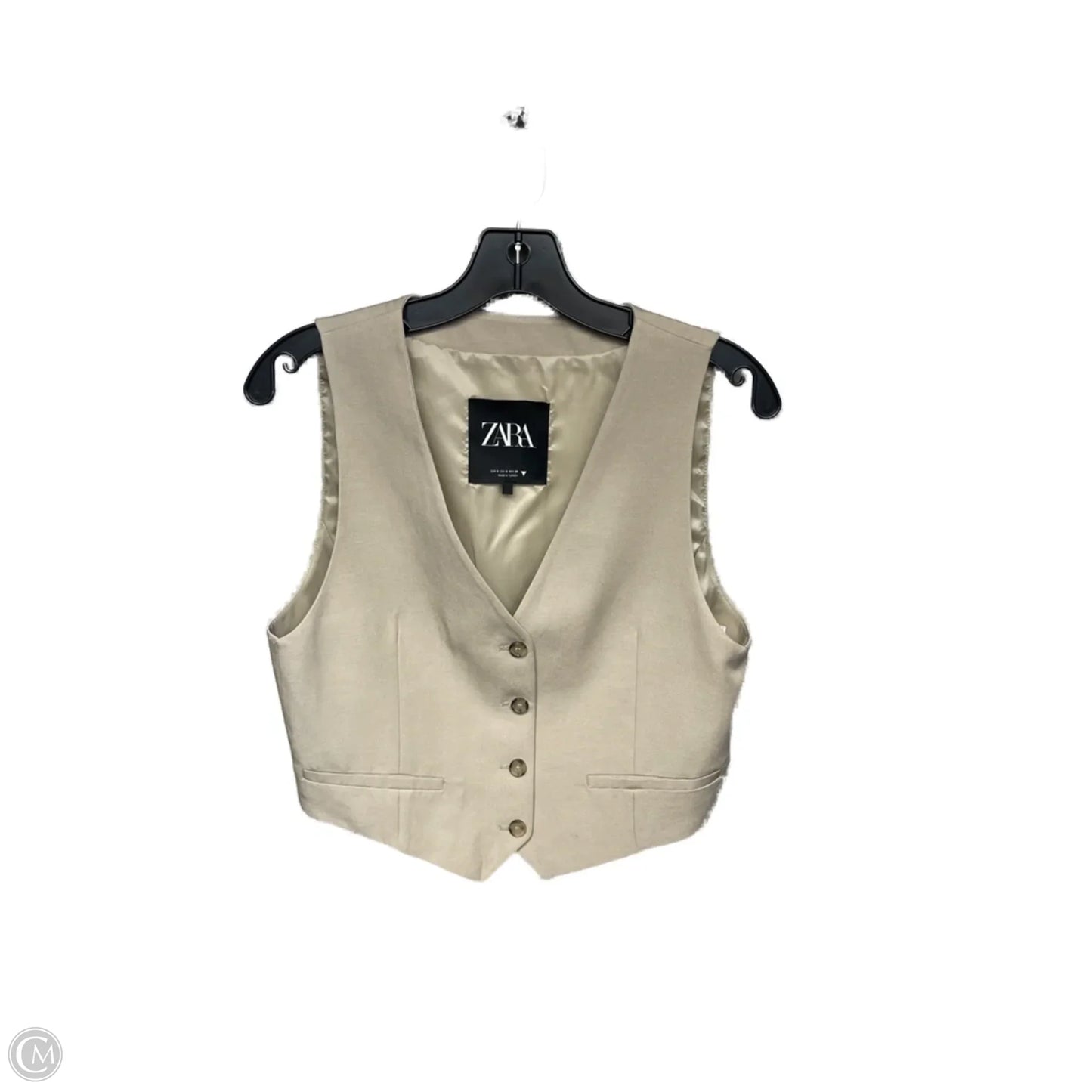 Top Sleeveless By Zara In Tan, Size: S