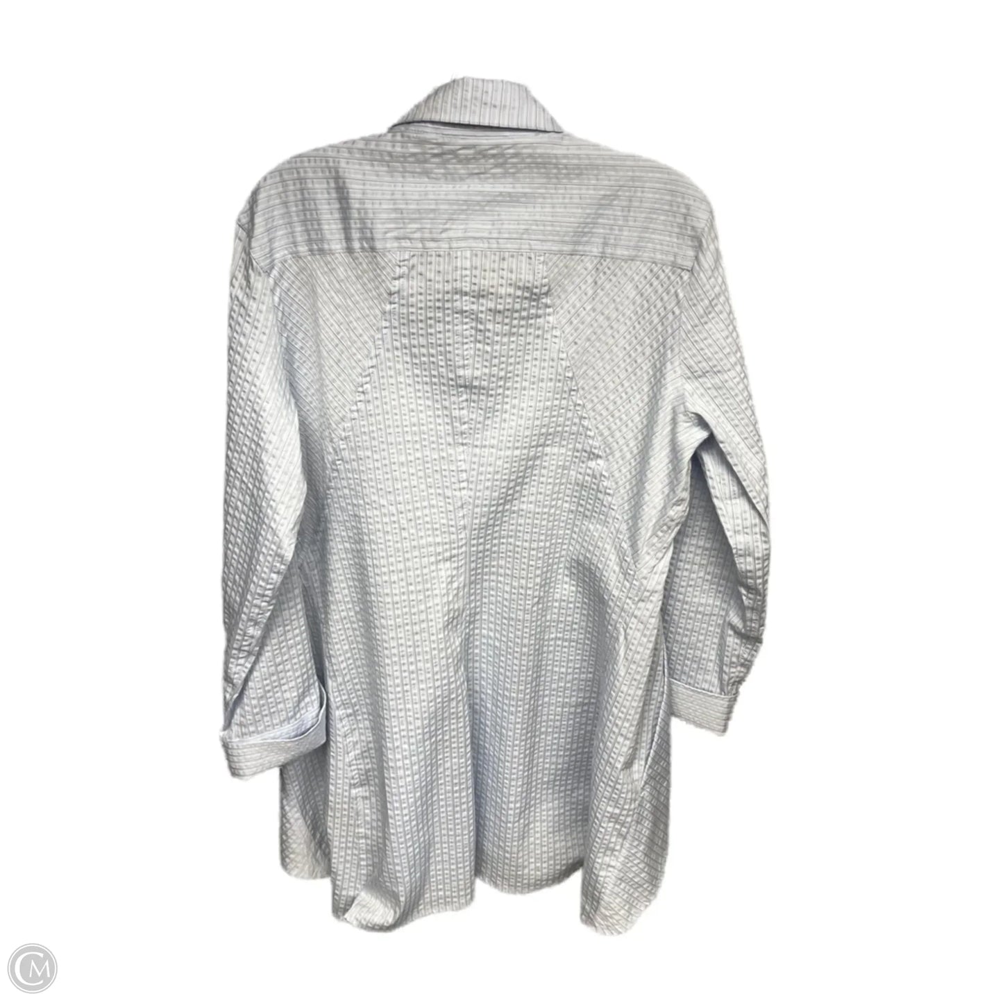 Tunic Long Sleeve By Donna Karan In Blue, Size: L