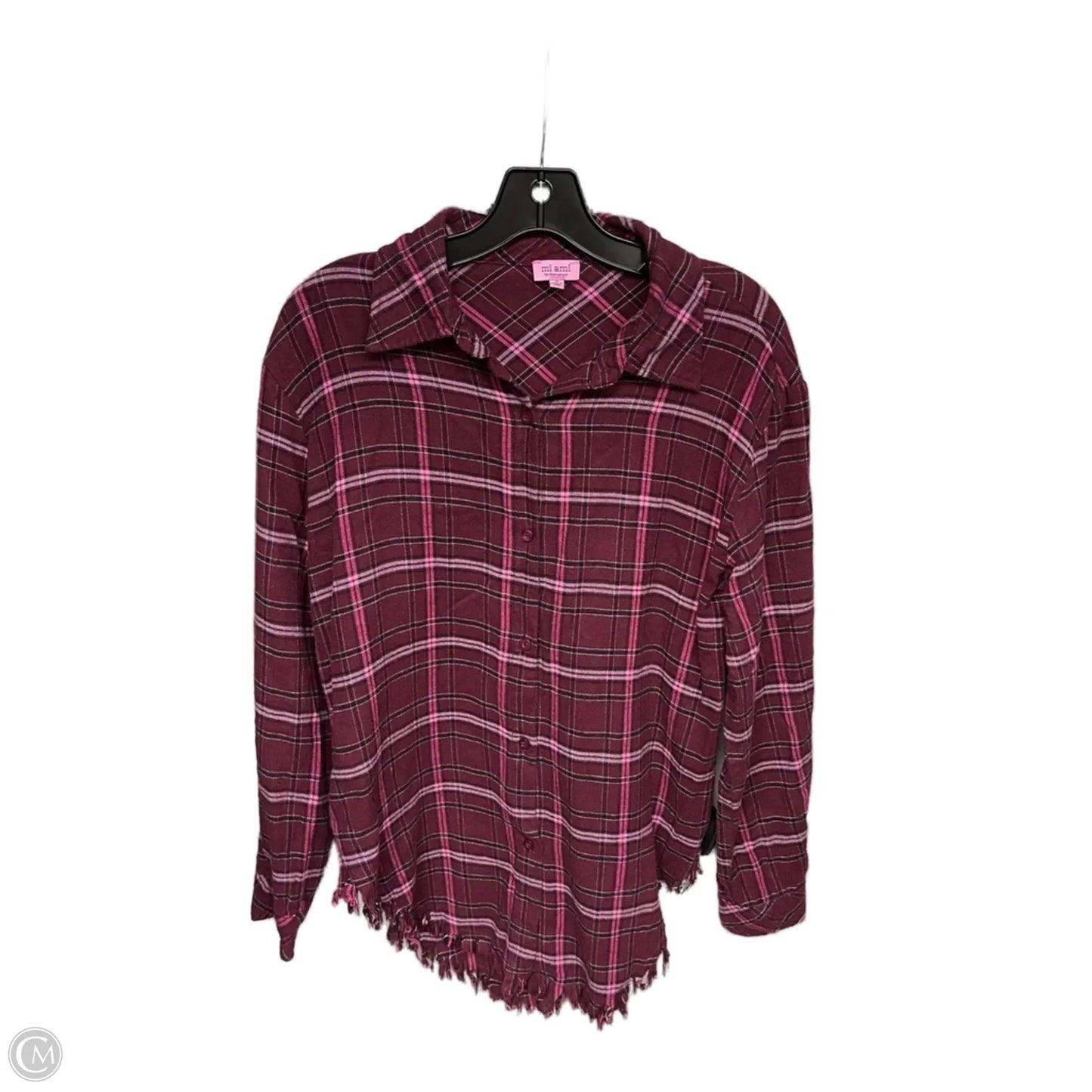 Top Long Sleeve By Miami In Purple, Size: S