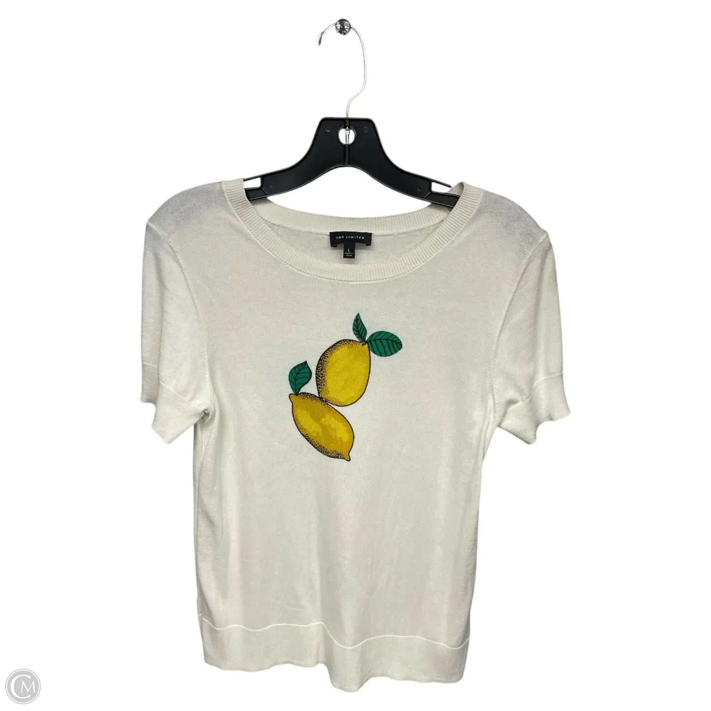Top Short Sleeve By Limited In White & Yellow, Size: S
