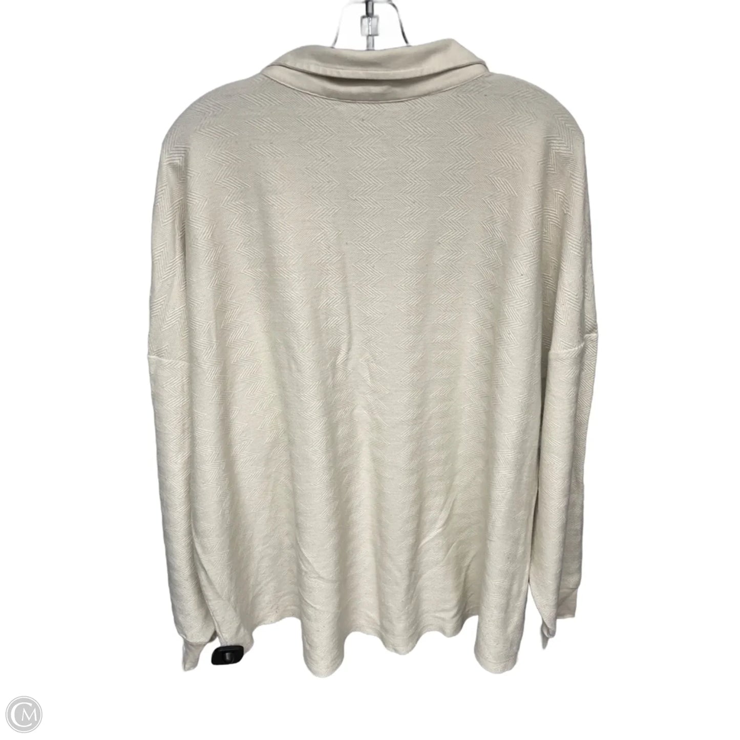 Top Long Sleeve By Natural Reflections In Cream, Size: 1x