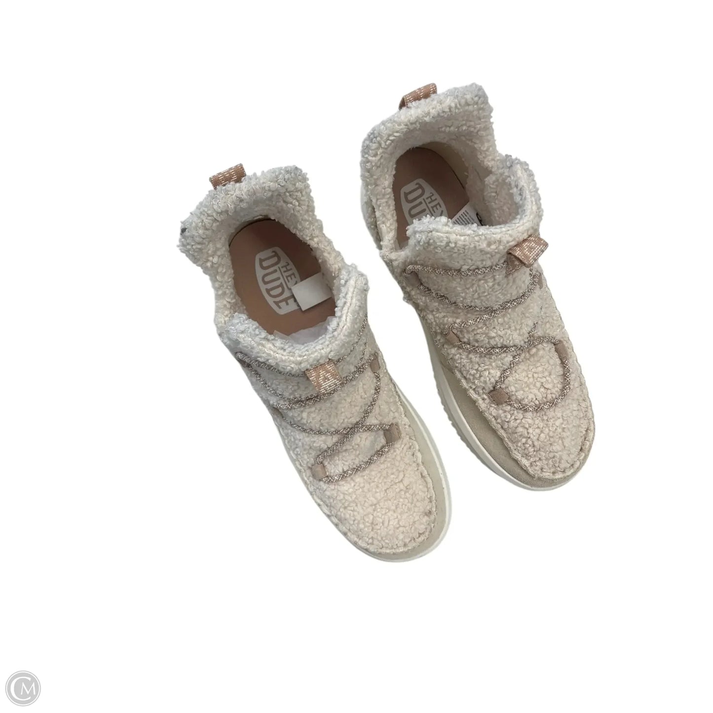 Boots Ankle Flats By Hey Dude In Cream, Size: 10