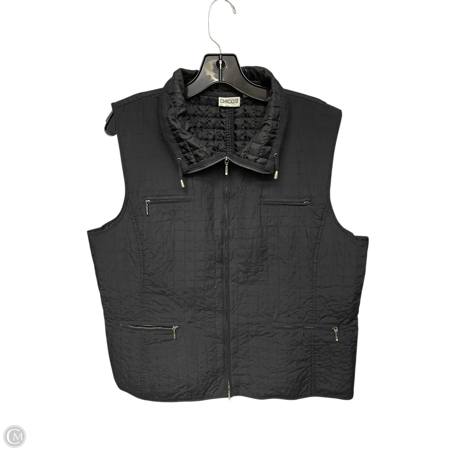Vest Puffer & Quilted By Chicos In Black, Size: Xl