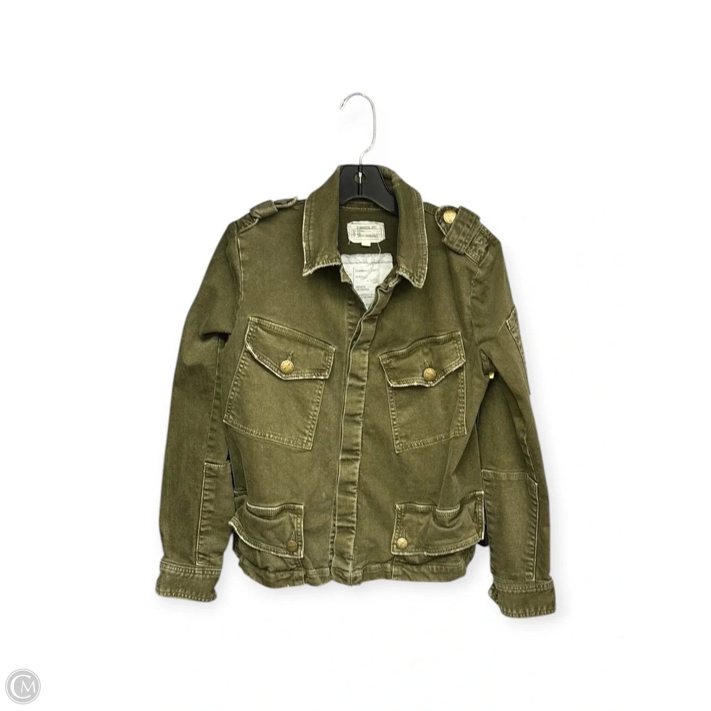 Jacket Denim By Current Elliott In Green Denim, Size: S