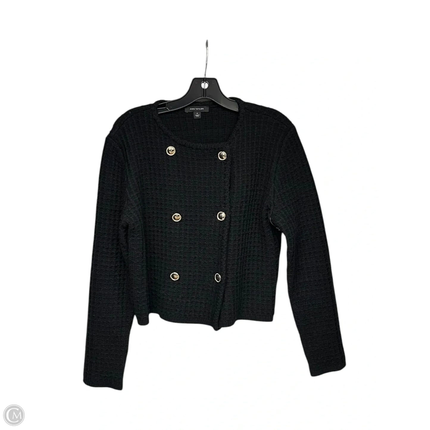 Sweater Cardigan By Ann Taylor In Black, Size: M