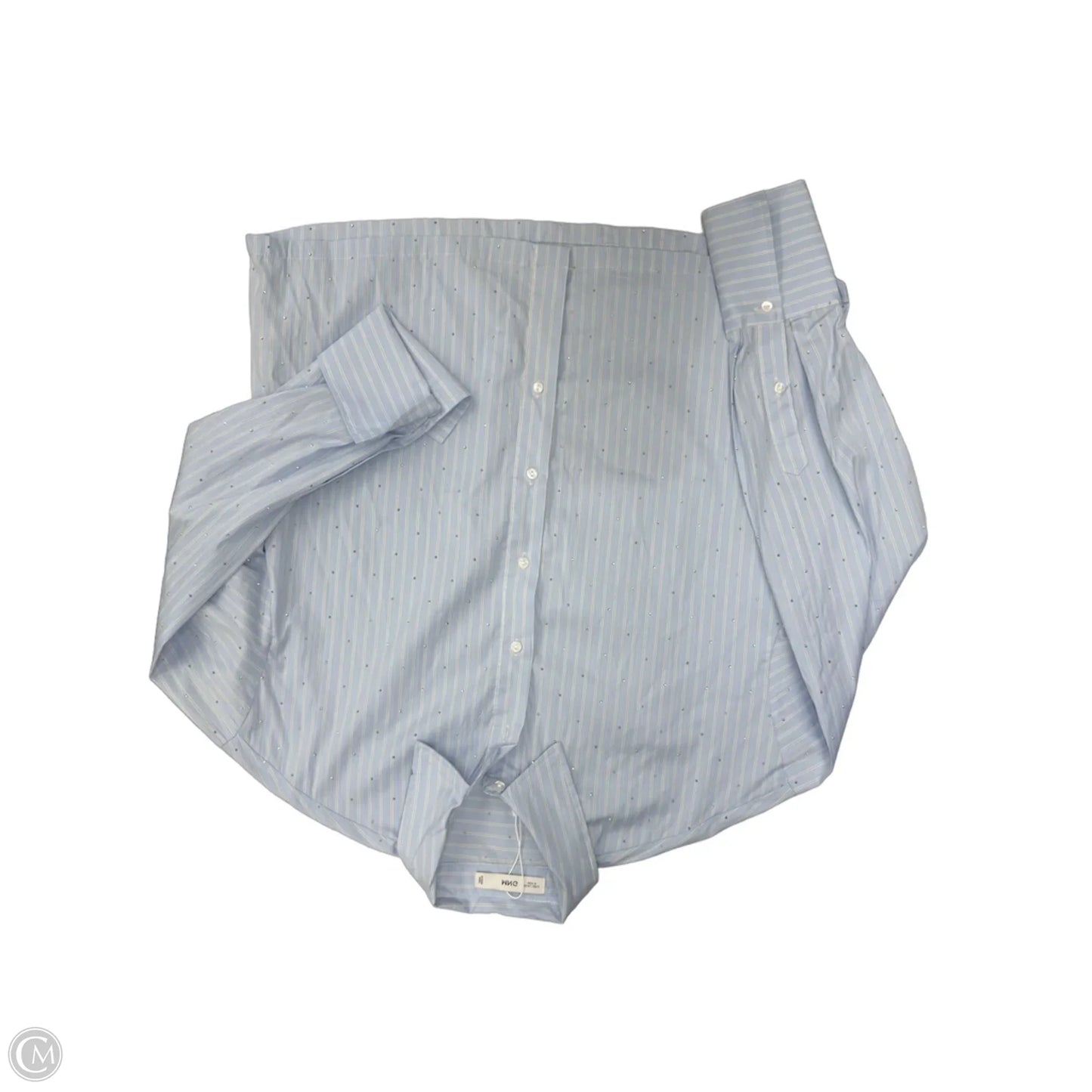 Top Long Sleeve By Mng In Blue & White, Size: M