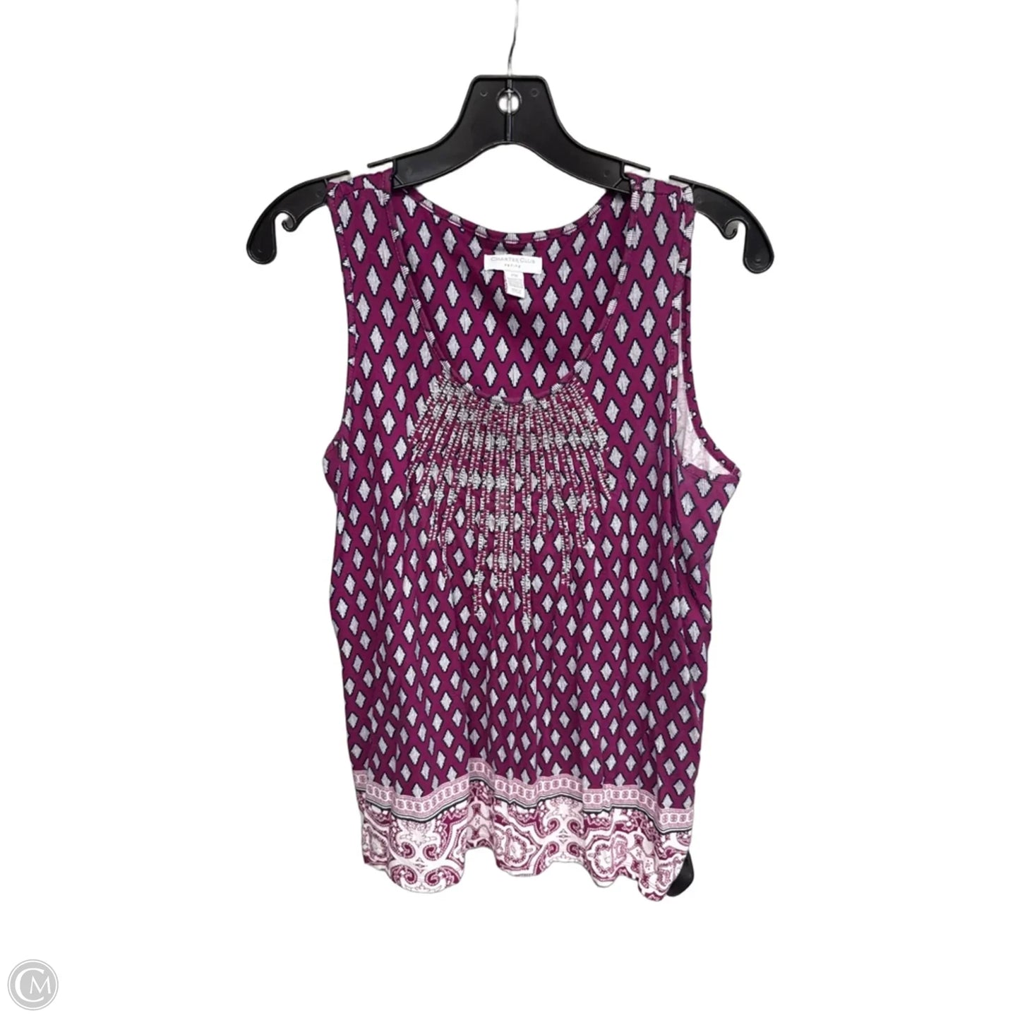 Top Sleeveless By Charter Club In Purple & White, Size: Mp