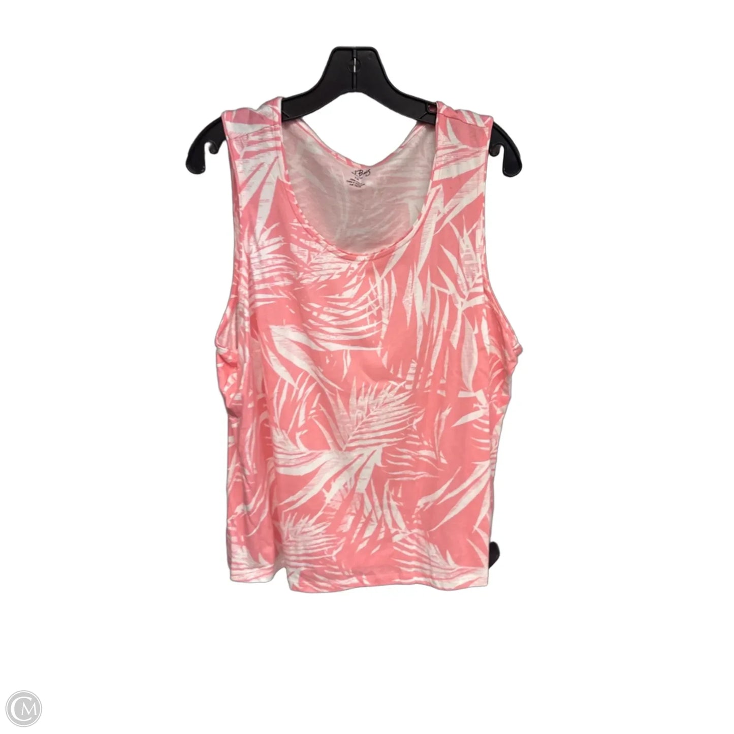 Top Sleeveless By Coral Bay In Pink & White, Size: 1x
