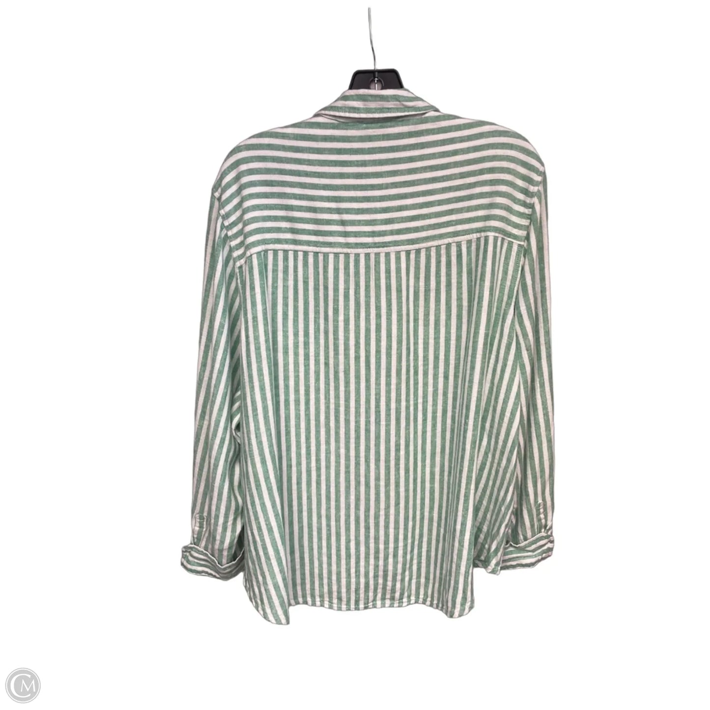Top Long Sleeve By A New Day In Green & White, Size: Xxl