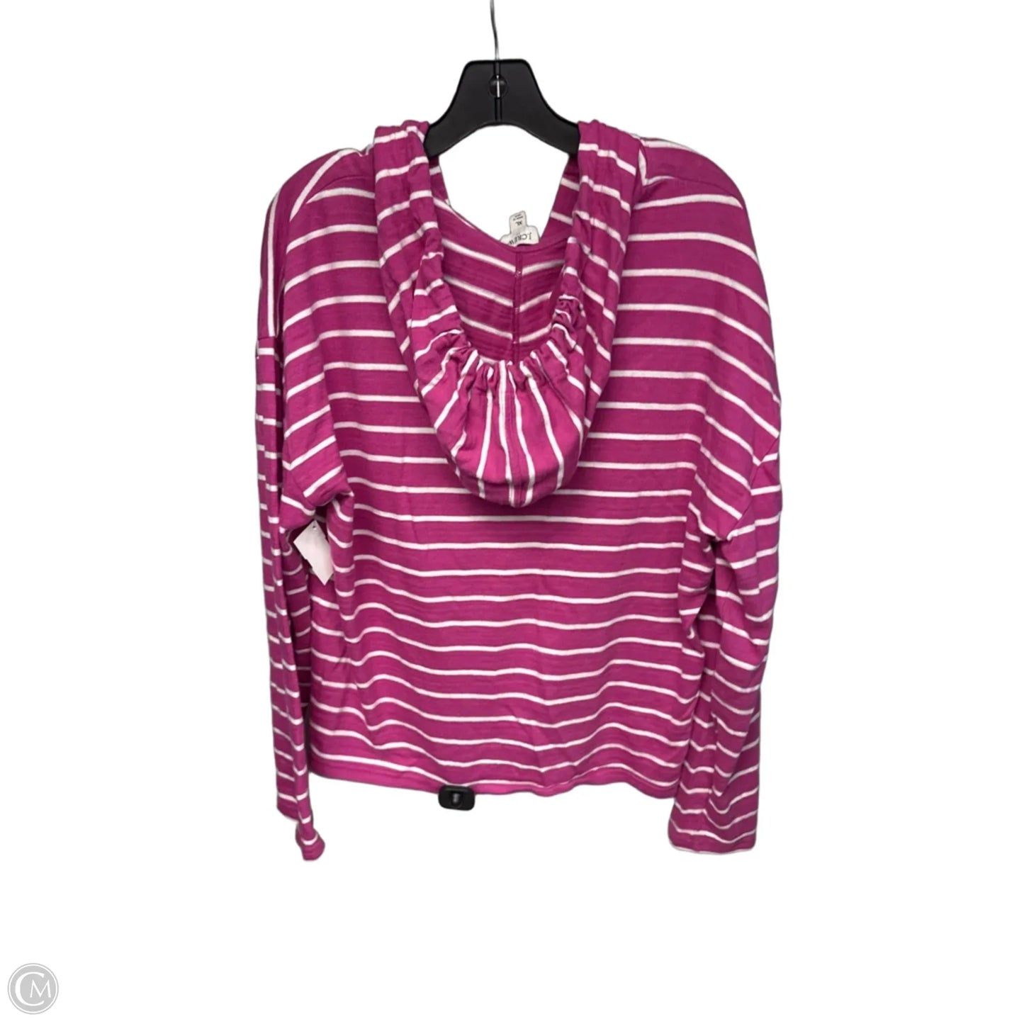 Sweatshirt Hoodie By J. Crew In Pink & White, Size: Xl