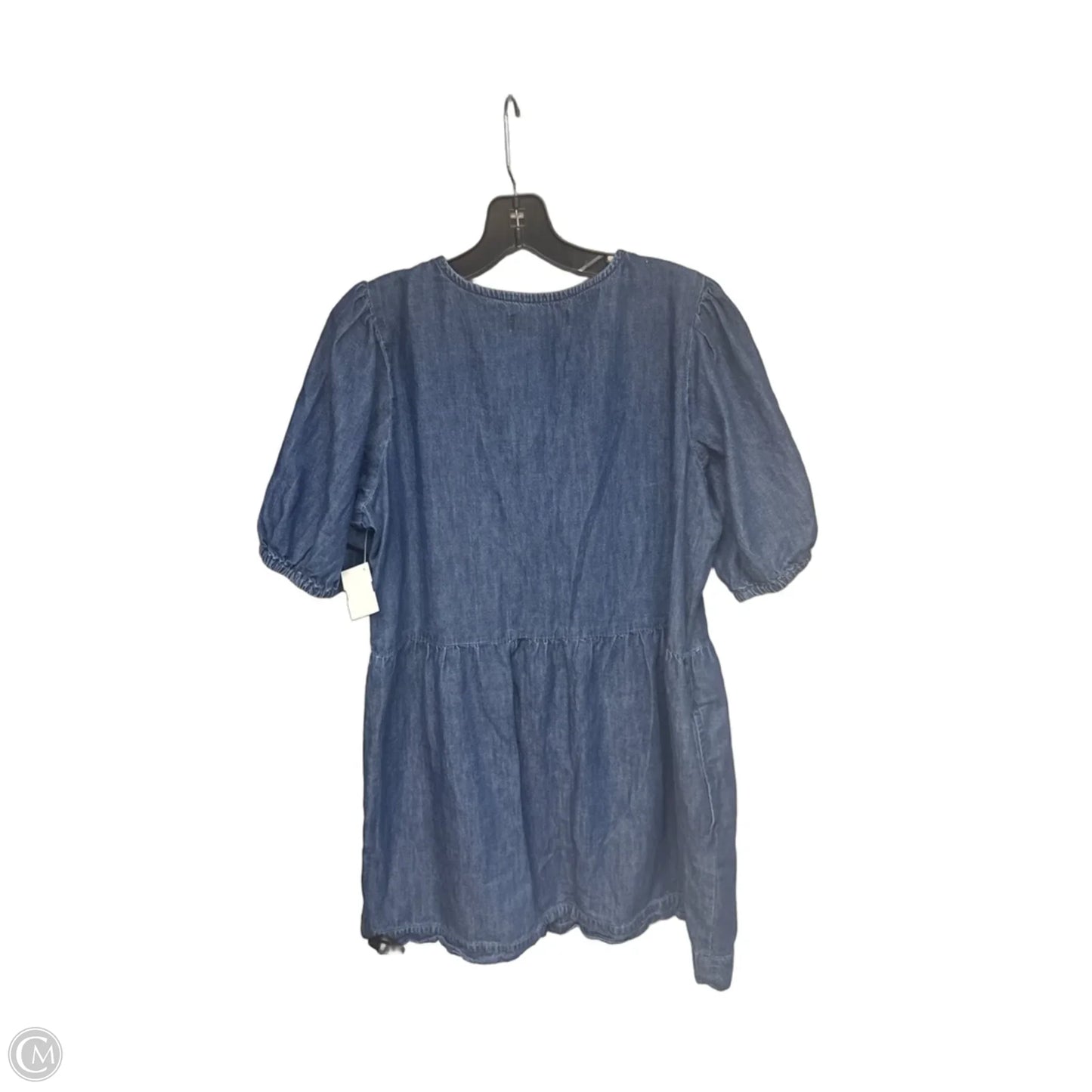 Dress Casual Midi By Loft In Blue Denim, Size: L