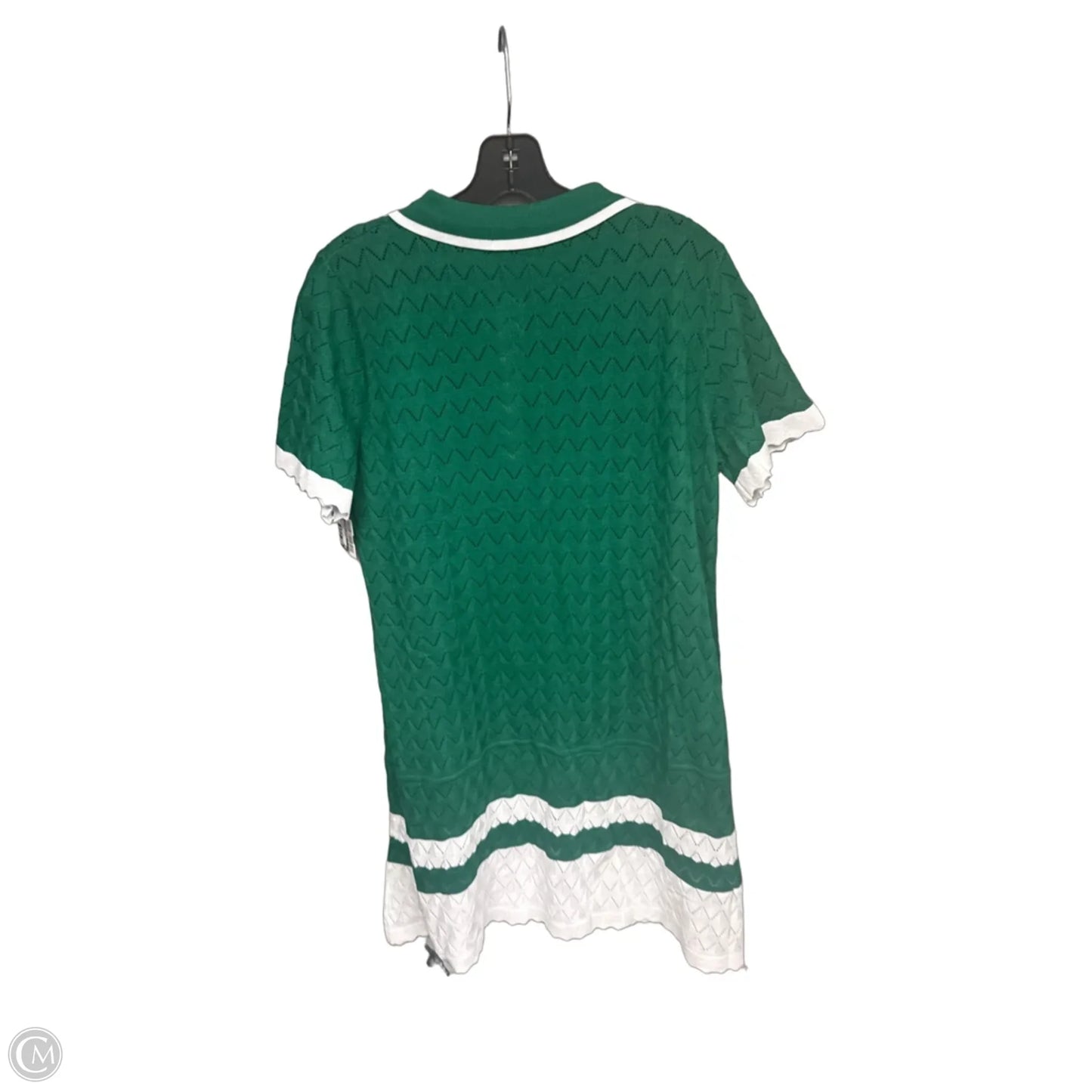 Dress Casual Midi By Clothes Mentor In Green & White, Size: L