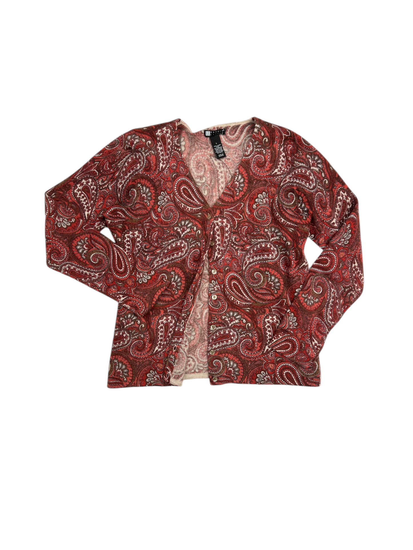Sweater By Carole Little In Red, Size: L