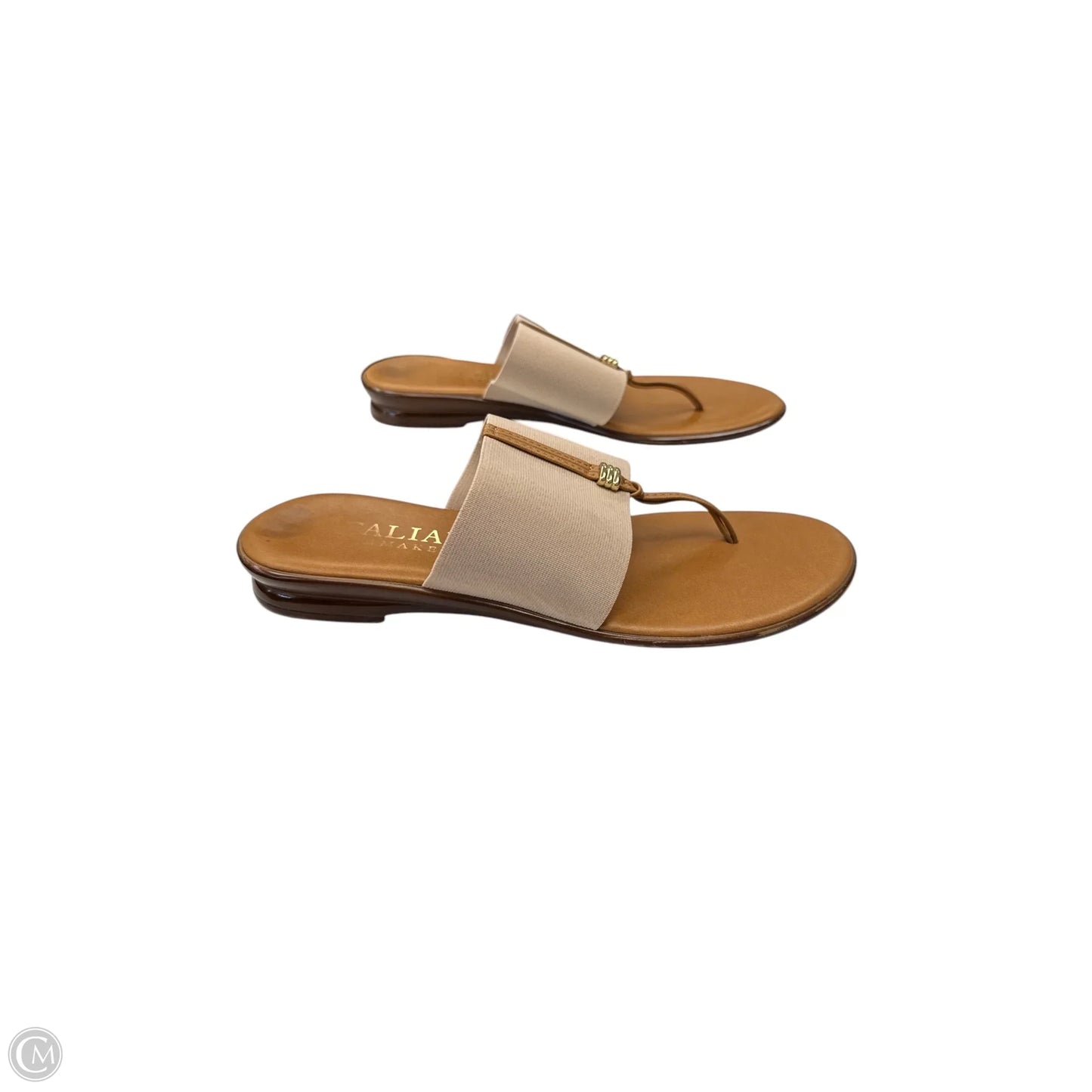 Sandals Flats By Italian Shoemakers In Tan, Size: 7.5